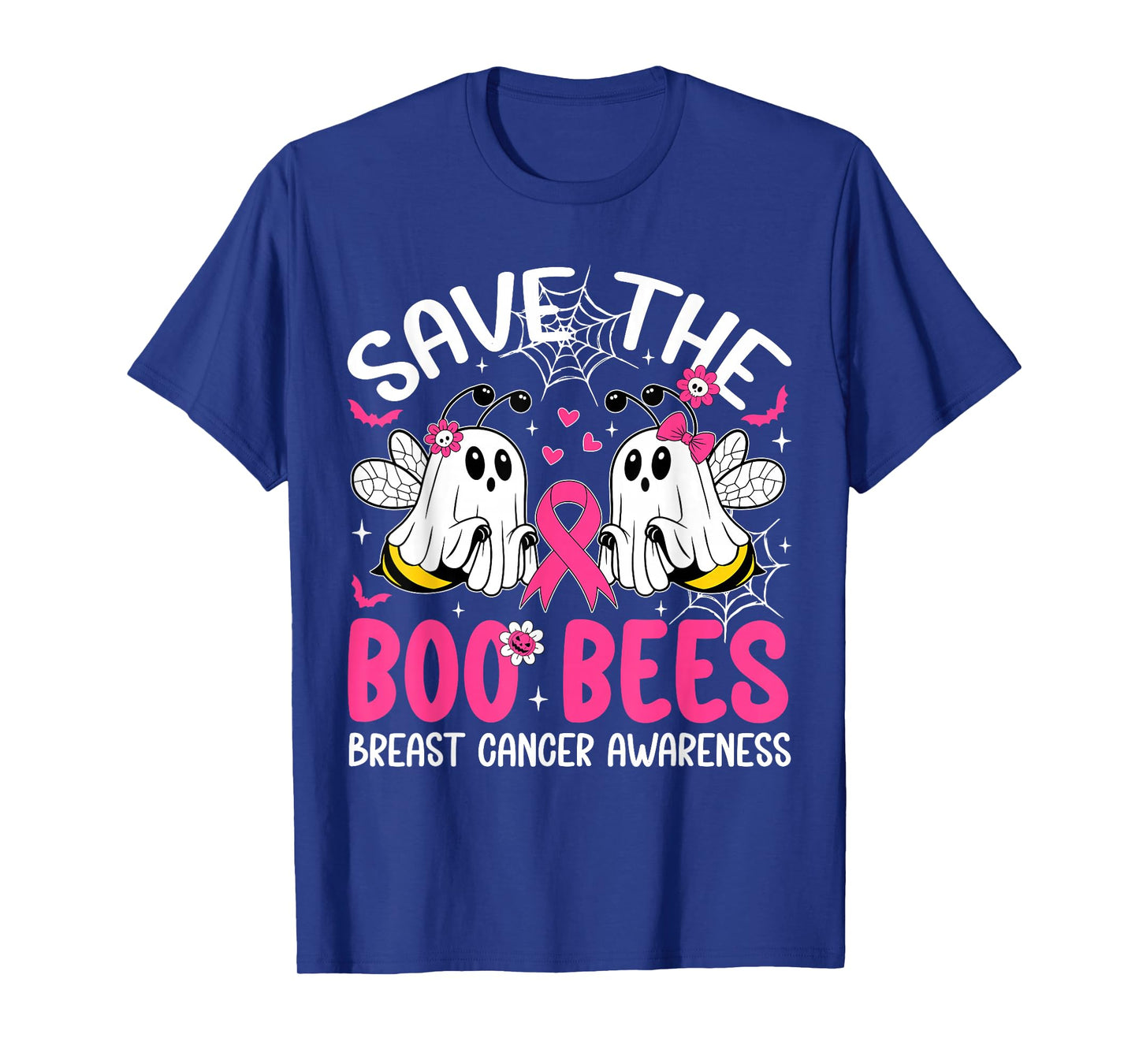 Save The Boo Ghost Bees Breast Cancer Halloween Women Girls T-Shirt