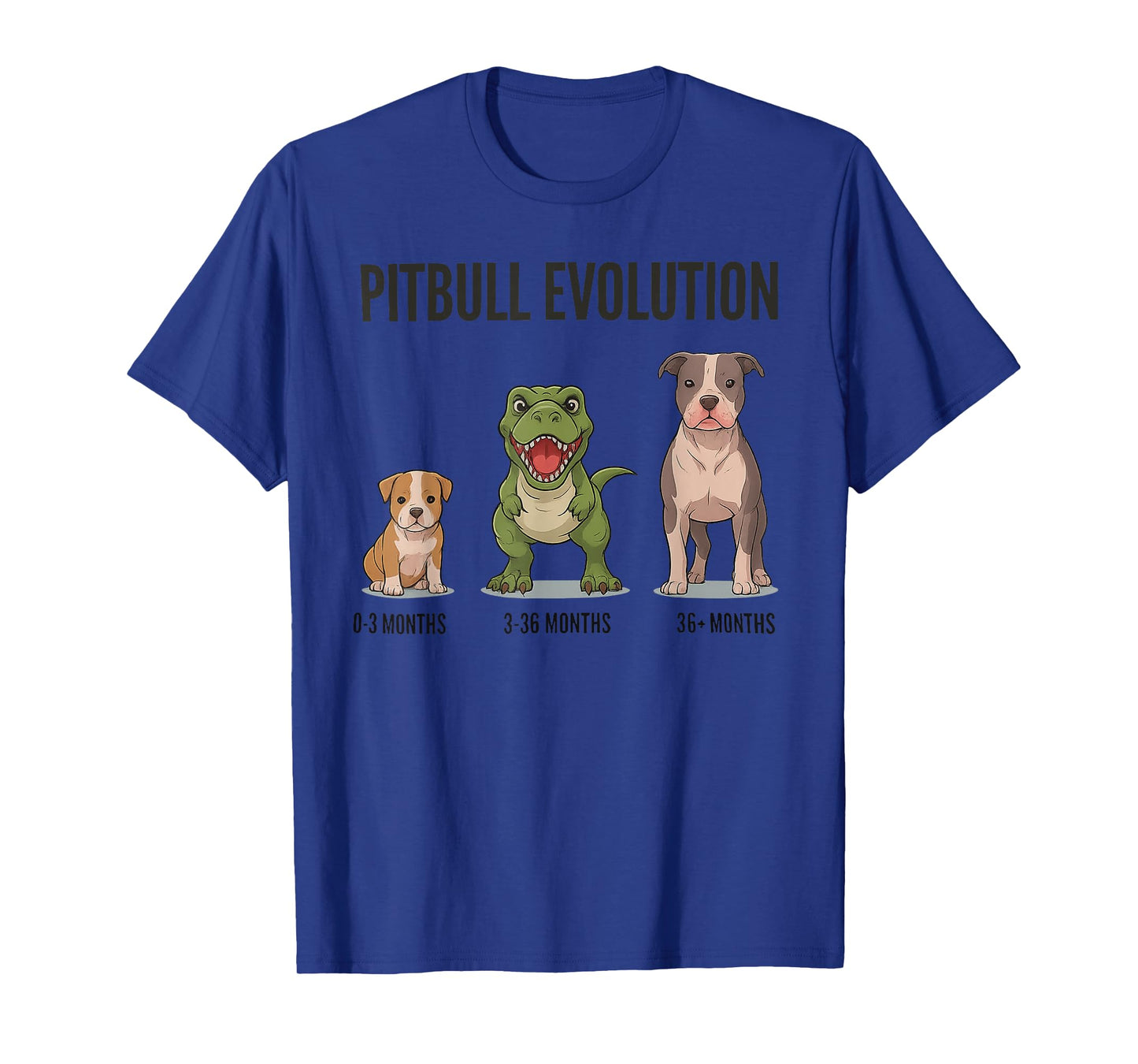 Pitbull Evolution Funny Dog Lover Meme T-Rex Graphic T-Shirt