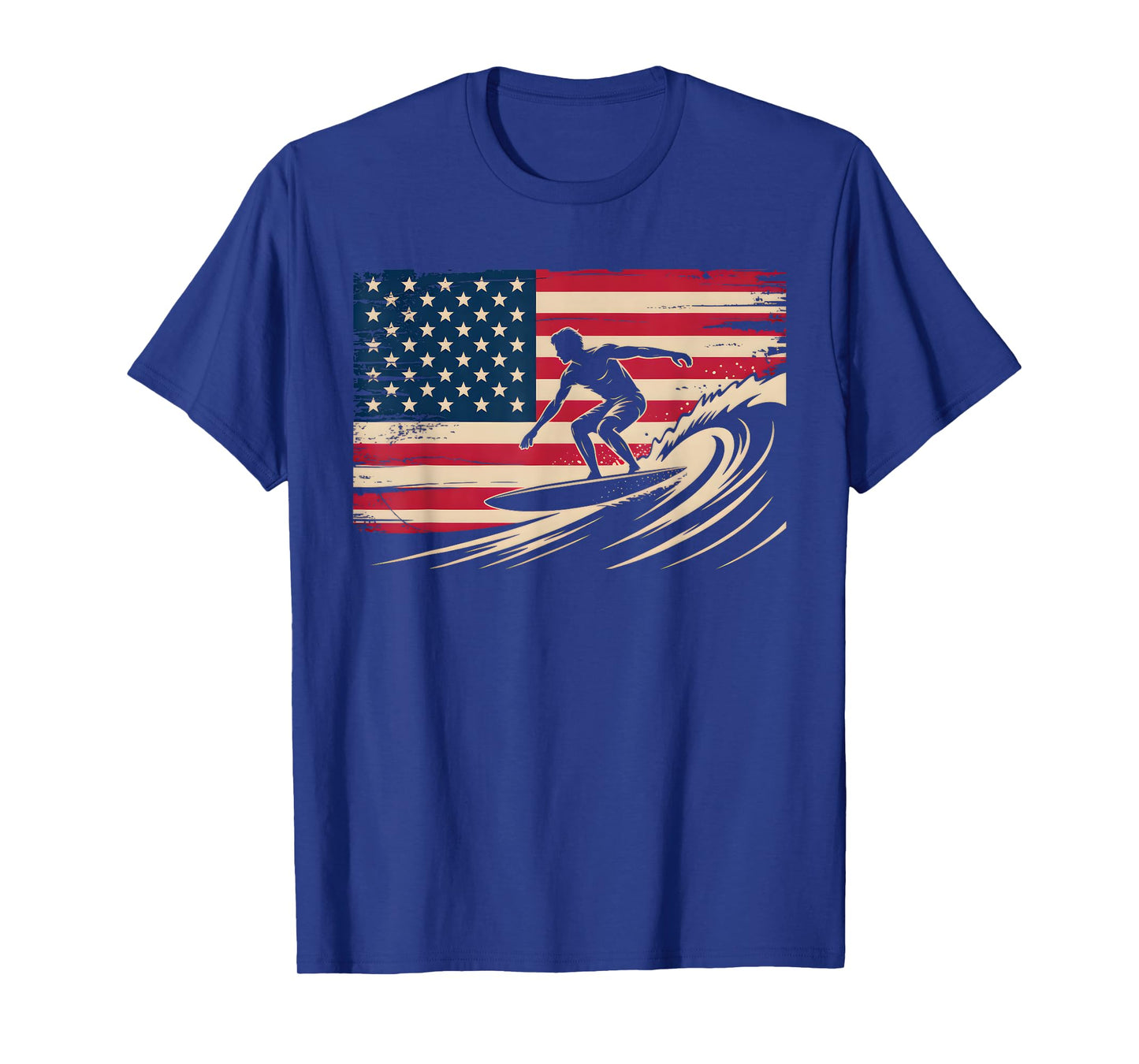 Cool Surfing For Men Women 4th Of July American Flag Surfer T-Shirt
