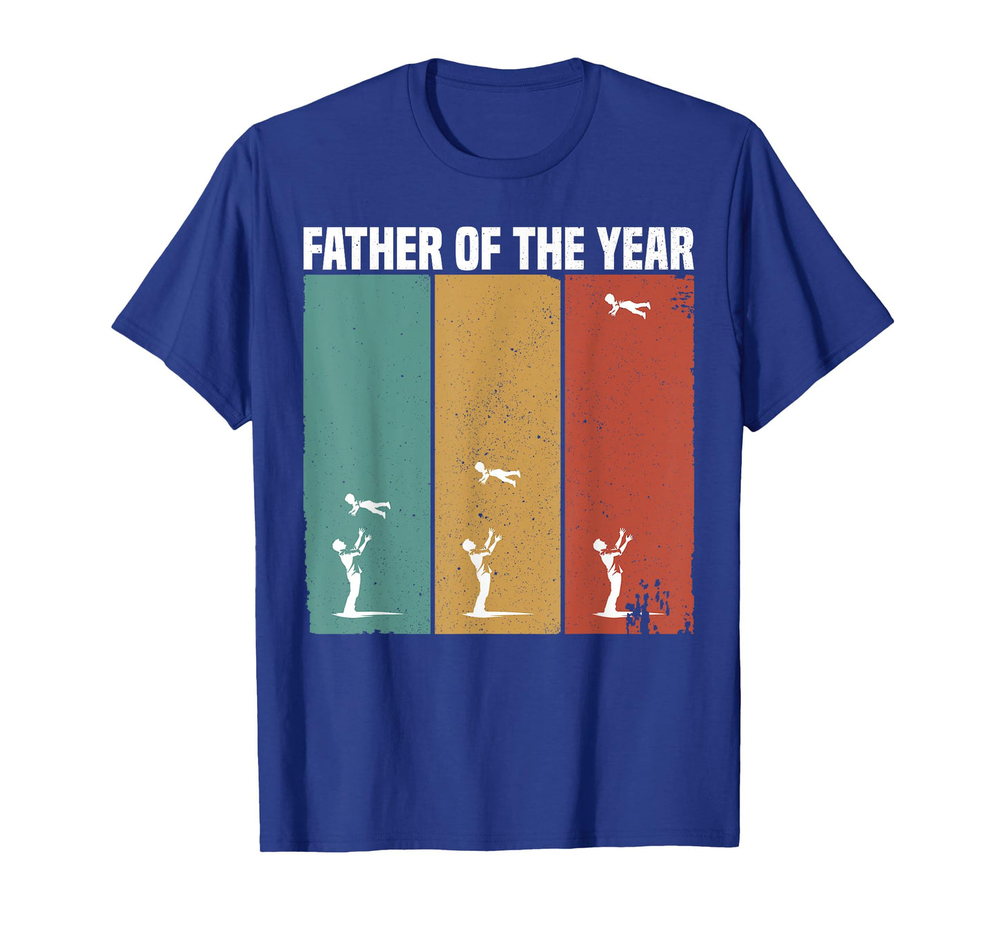 Father Of The Year Funny Dad Throwing Child In Sky Vintage T-Shirt