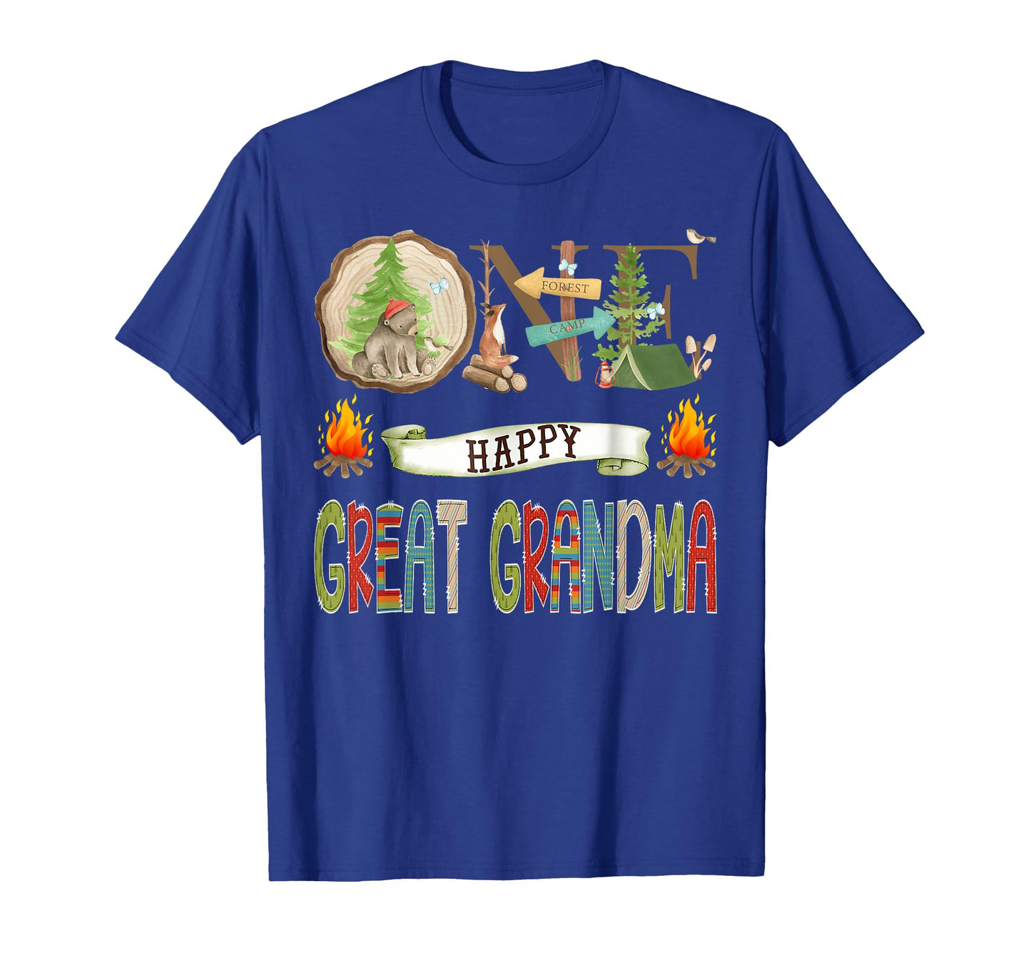 One Happy Great Grandma Camper 1St Birthday Camping Bear T-Shirt