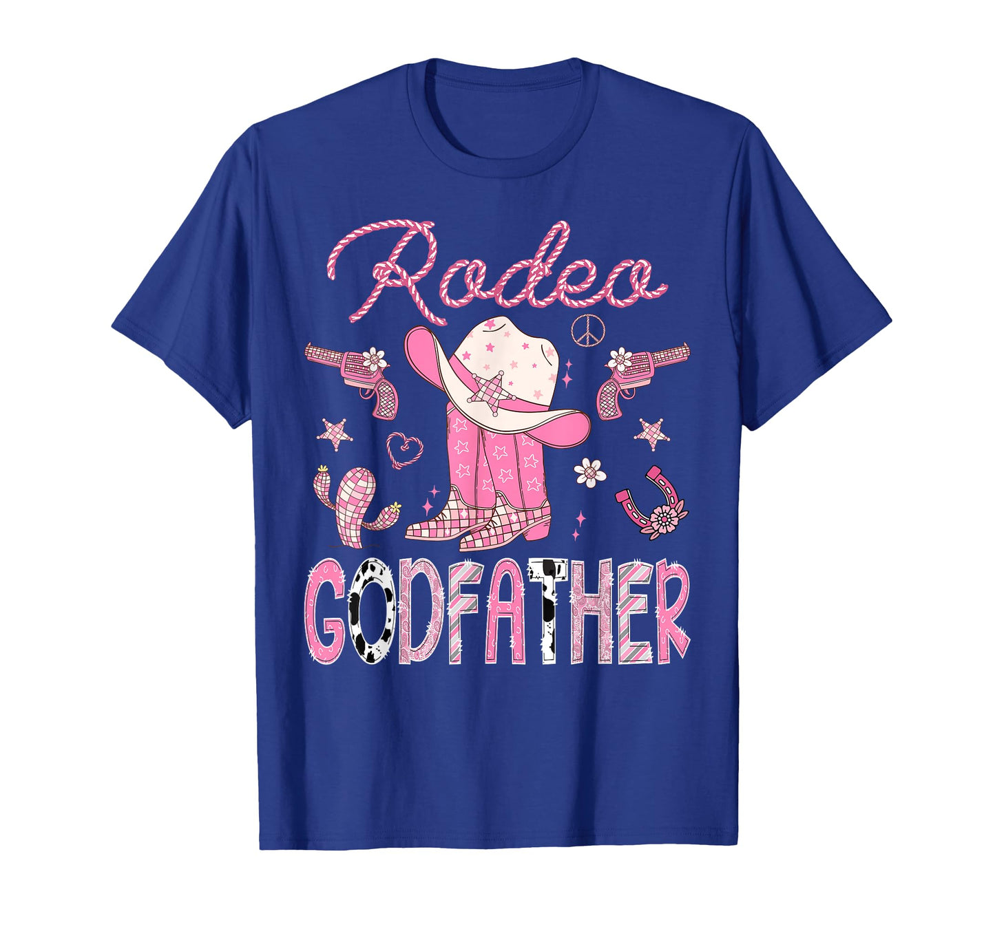 Rodeo GodFather 1St Birthday Pink Boots Disco Cowgirl T-Shirt