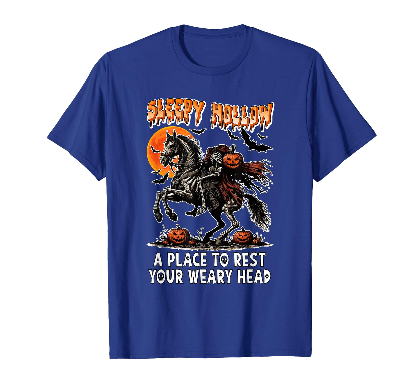 Sleepy Hollow Definition A Place To Rest Halloween Skeleton T-Shirt
