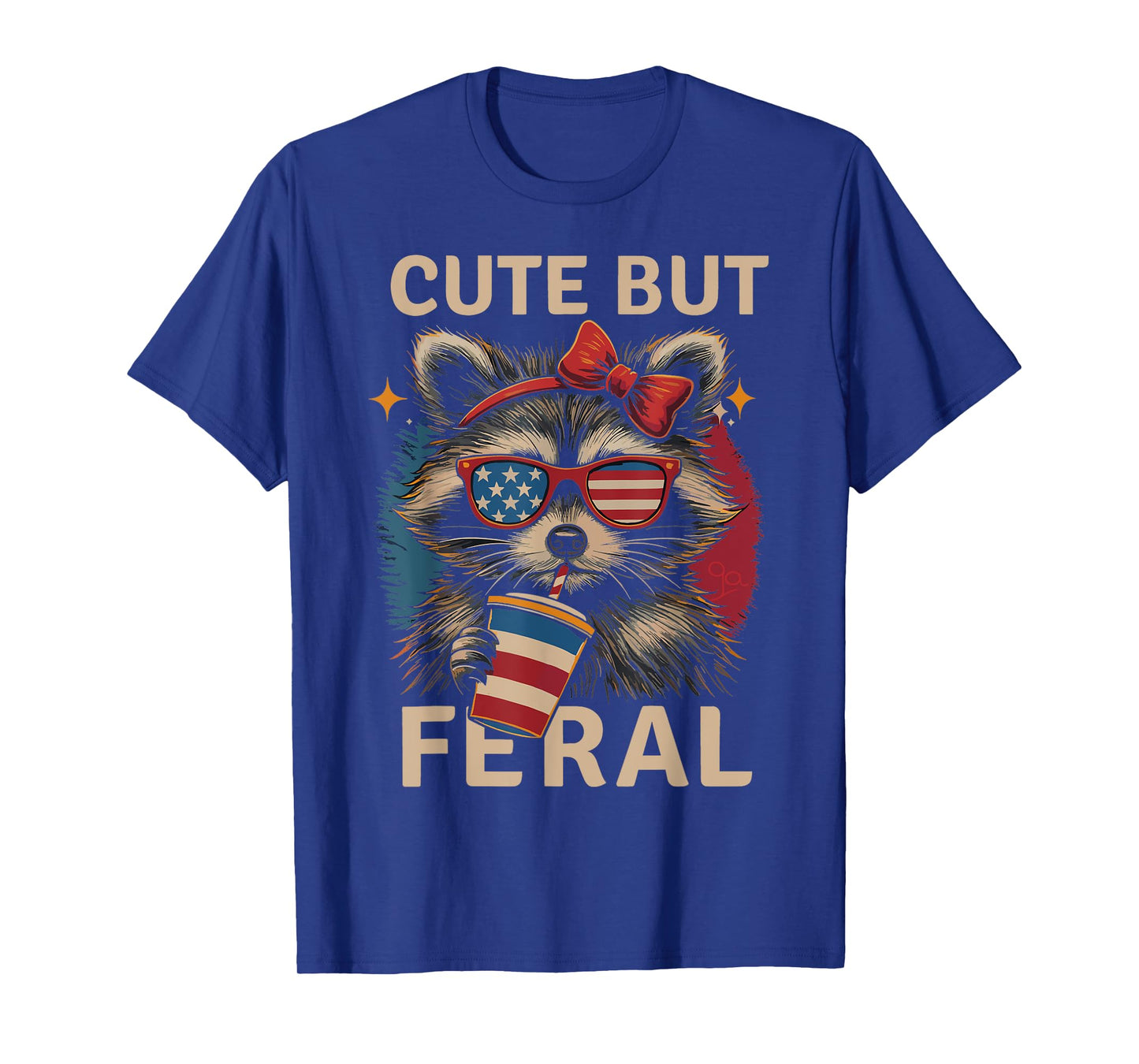 Cute But Feral Raccoon Funny Animal With Sunglasses Design T-Shirt