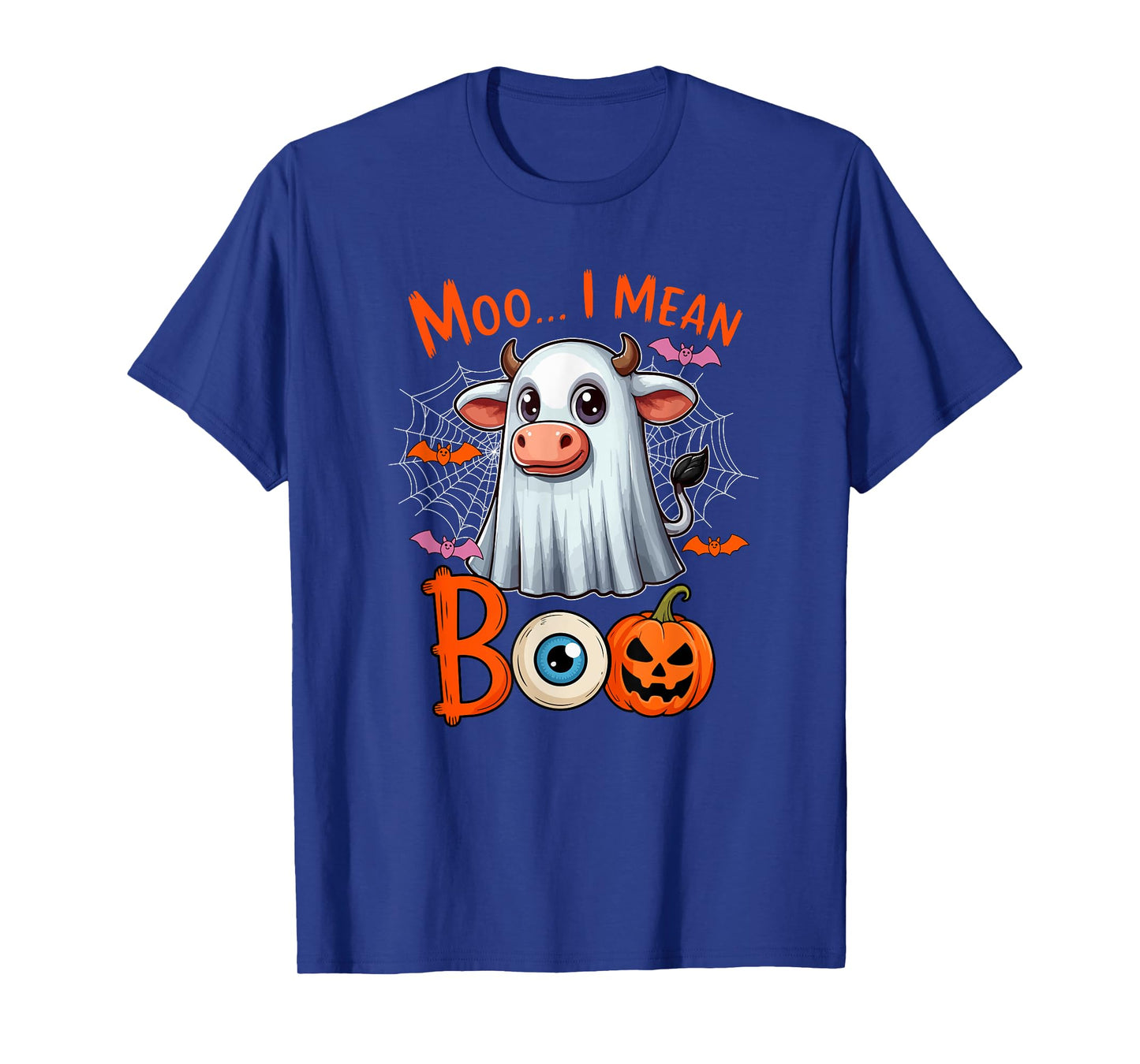 Moo I Mean Boo Halloween Farmer Cow Cosplay Boo Ghost T-Shirt