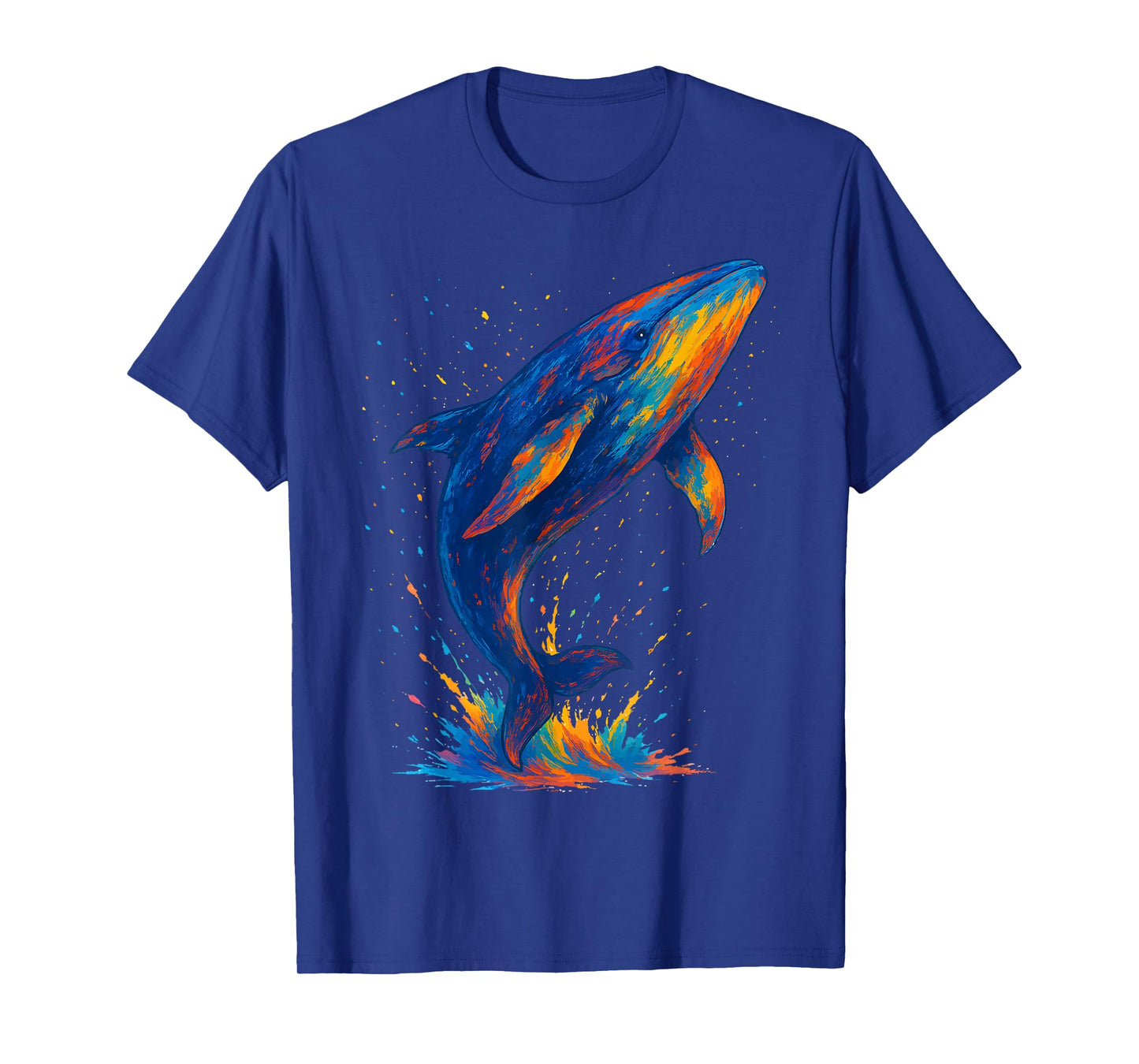 Colorful Whale Splash Ink Art Ocean Animal Whale lovers T-Shirt