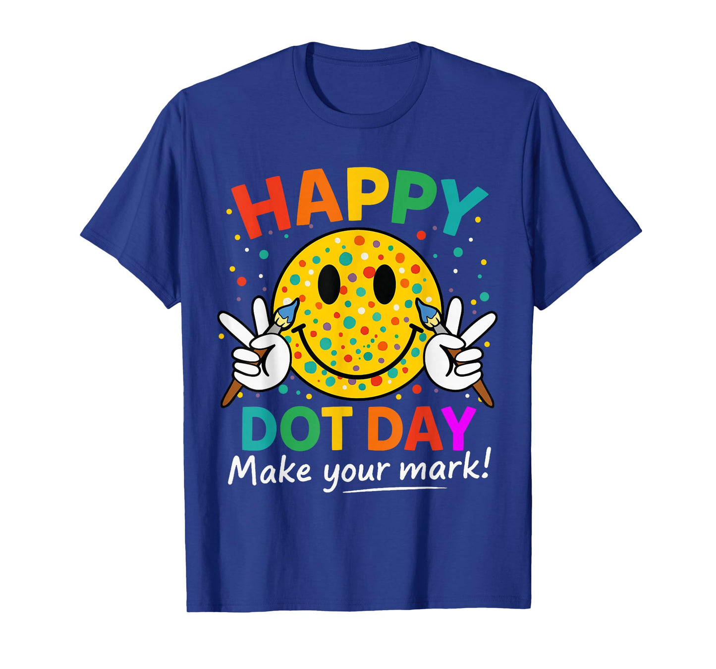 Happy Dot Day Smile Face Colorful Polka Dot Girl Teen Kids T-Shirt