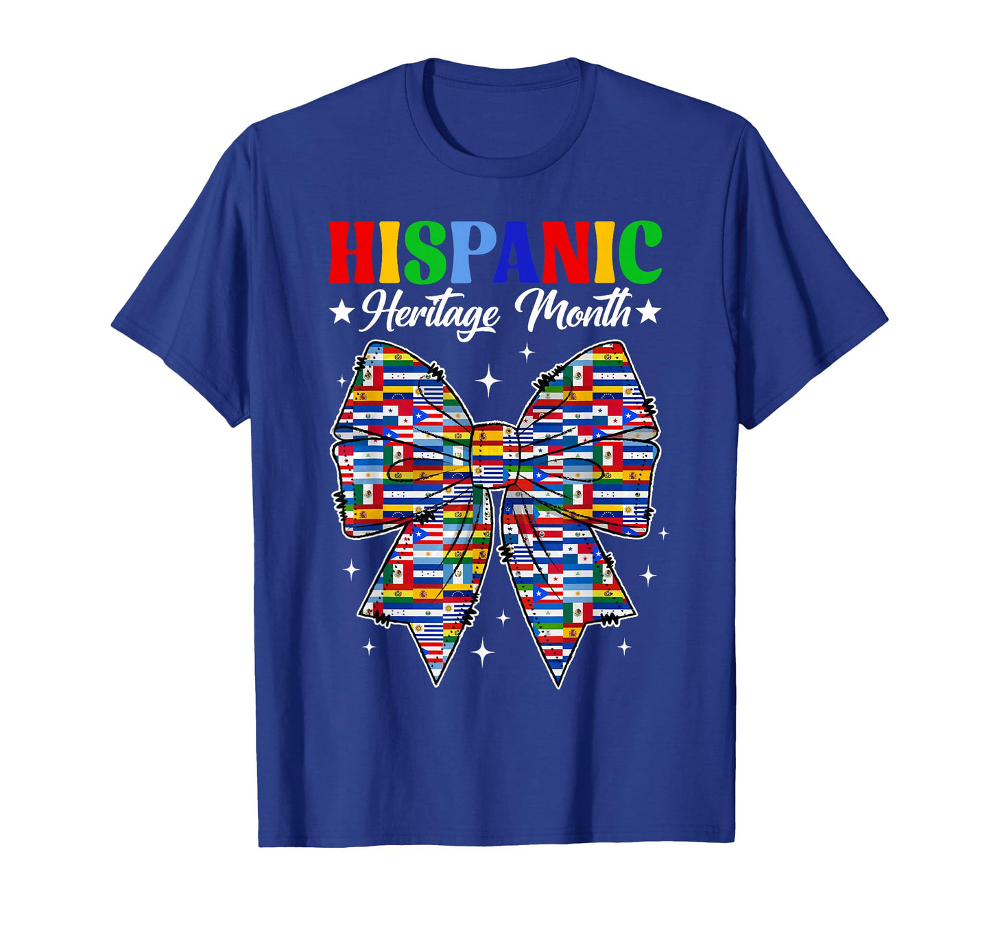 Cute Hispanic Heritage Month Hispanic Flags Bow Latino Girls T-Shirt