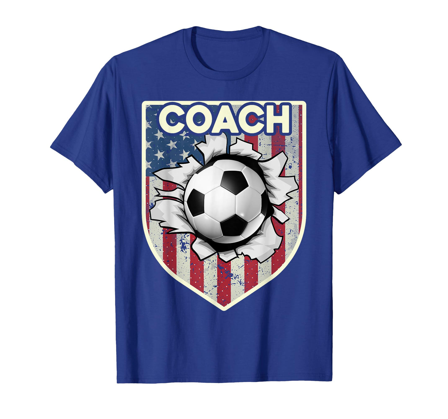 USA Flag Soccer Coach Funny Soccer Trainer American Outfit T-Shirt