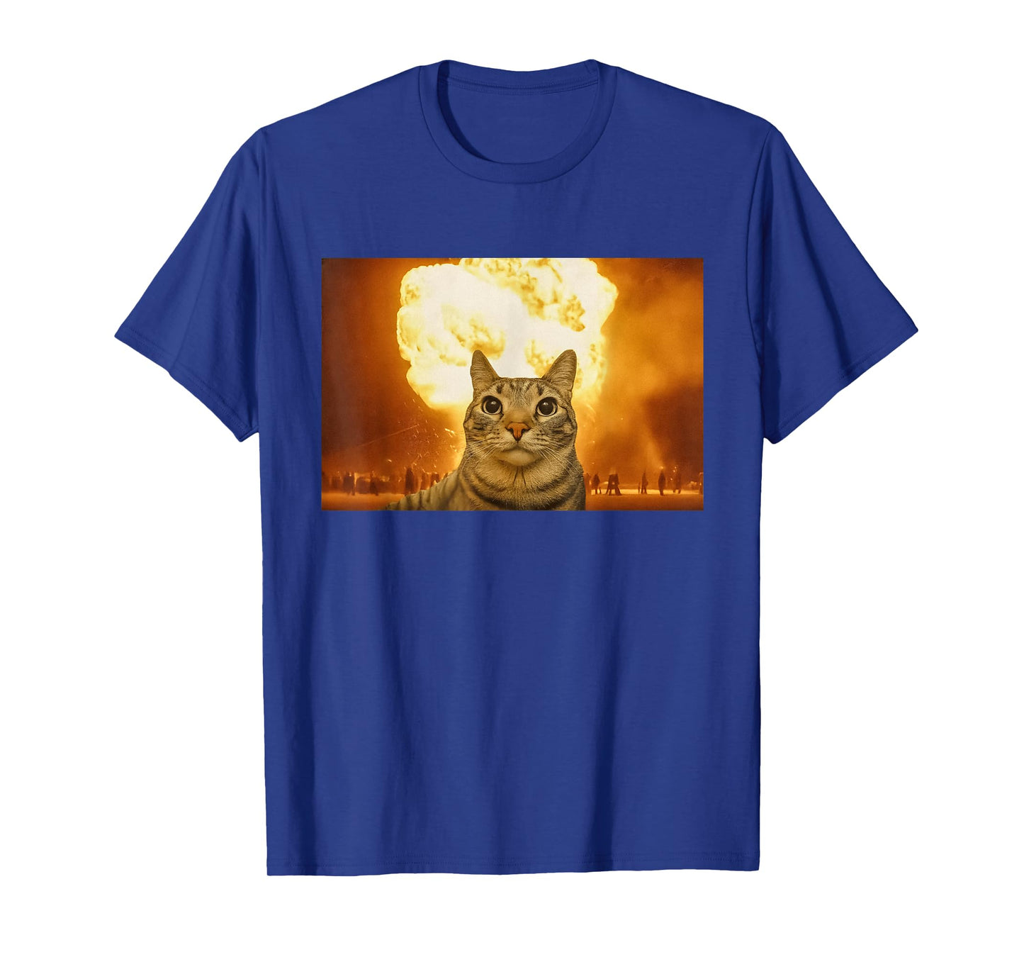 Funny Cat Explosion Meme Brain Rot Men Women Humor T-Shirt