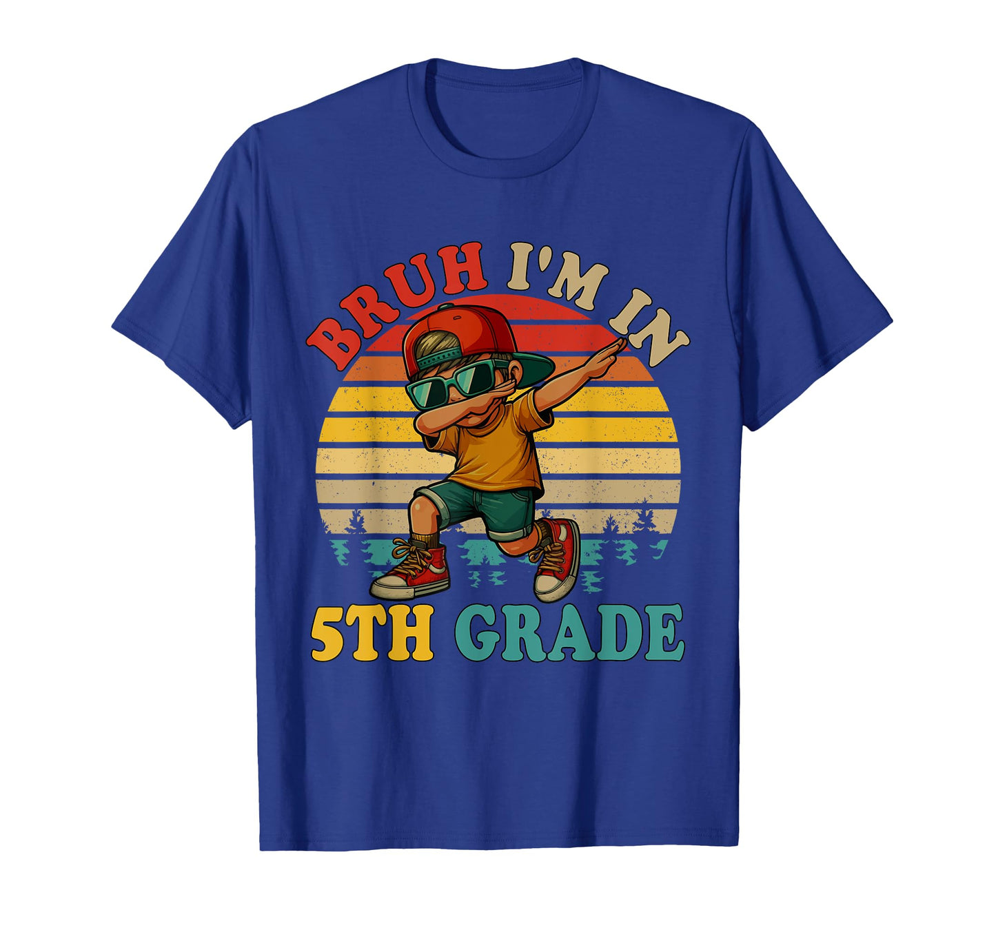 Vintage Retro Proud In 5th Grade Dabing Kid Boy Students T-Shirt