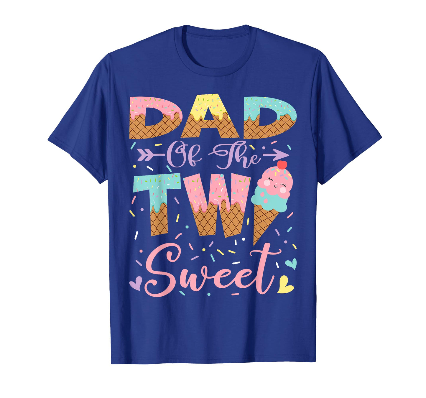 Dad Of The Two Sweet 2Nd Birthday Summer Ice Cream T-Shirt