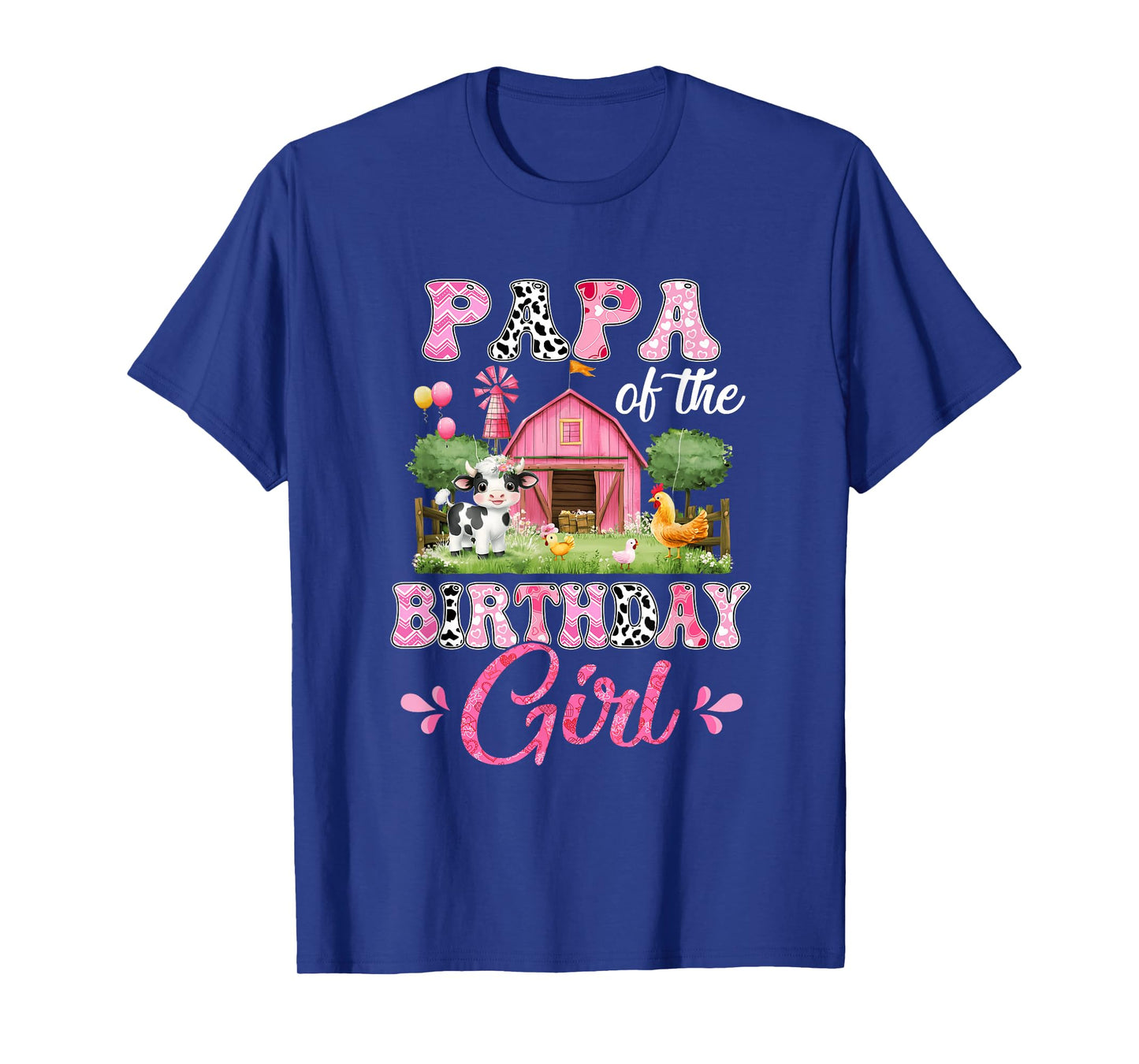 Papa Of The Birthday Girl 1St Birthday Cow Farm Family T-Shirt