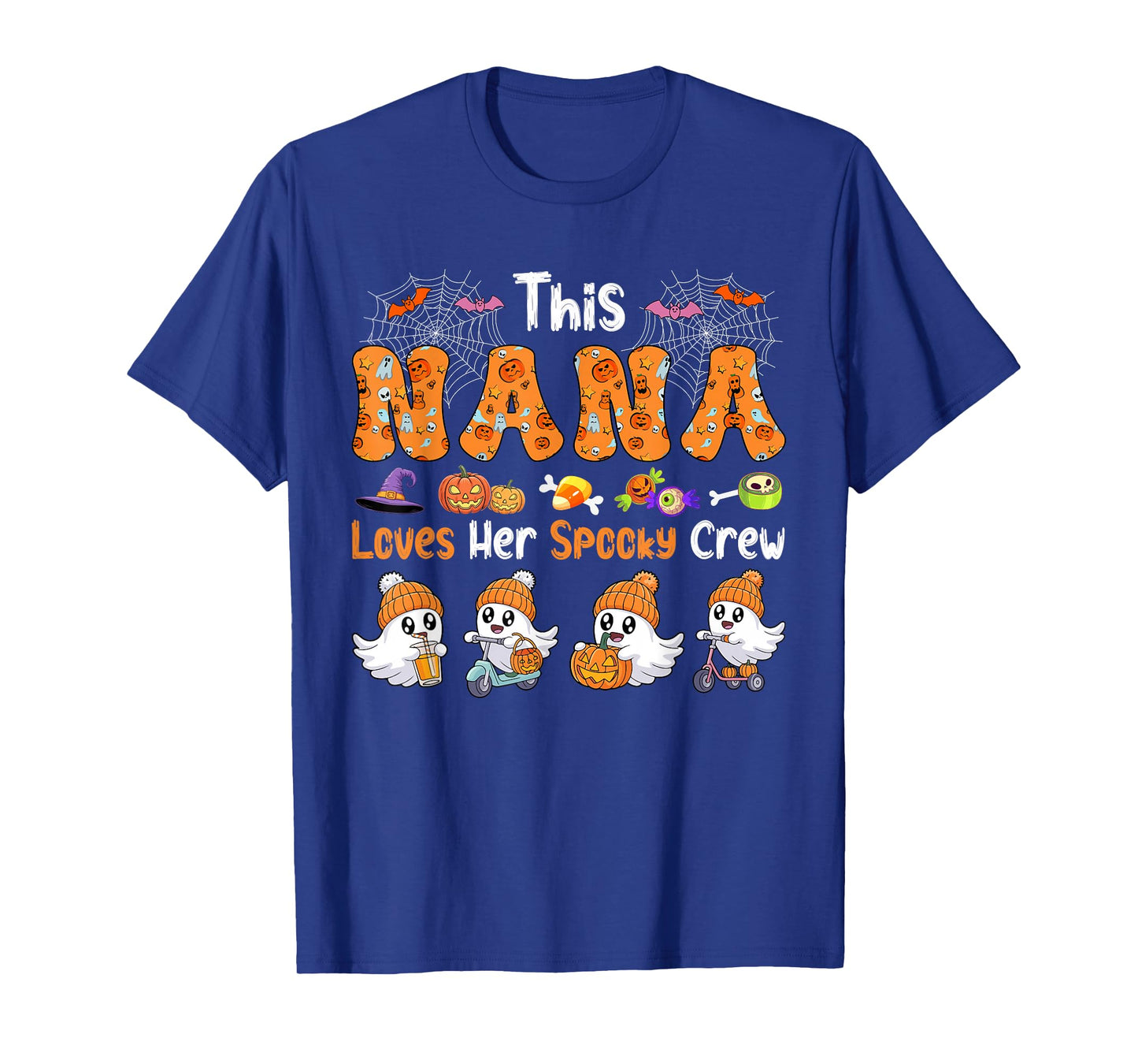 Nana Loves Her Spooky Halloween Crew Group Funny Boos T-Shirt