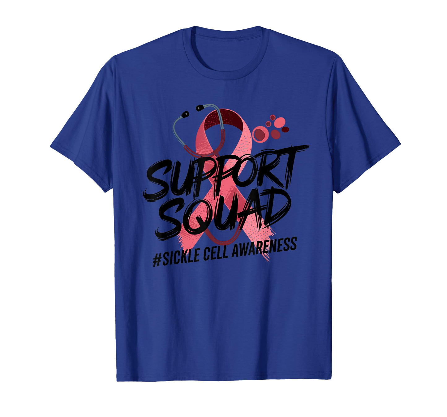 Support Squad Sickle Cell Awareness Burgundy Ribbon T-Shirt