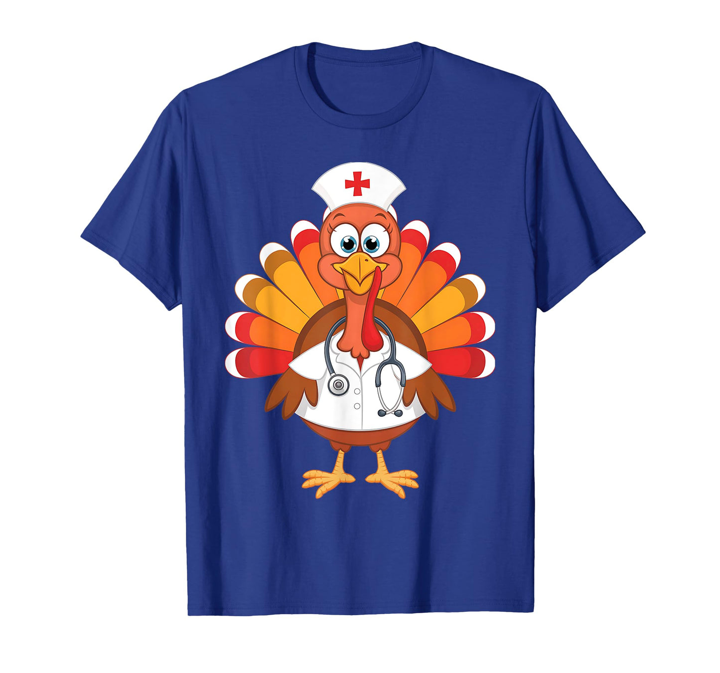 Thanksgiving Scrub Tops Women Turkey Nurse Holiday Nursing T-Shirt