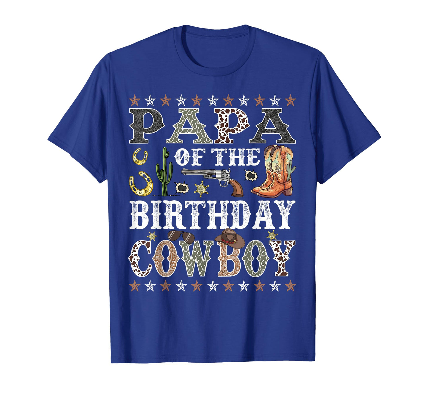 Papa Of The Birthday Cowboy Rodeo Papa T-Shirt