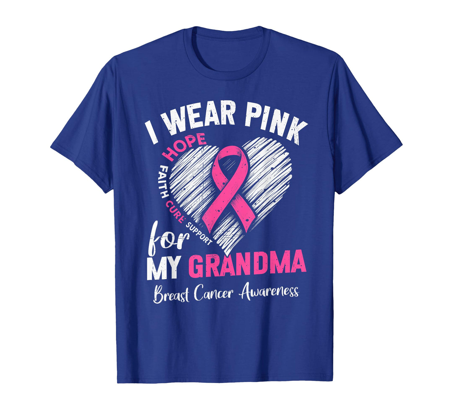 I Wear Pink for My Grandma Heart Breast Cancer Awareness T-Shirt
