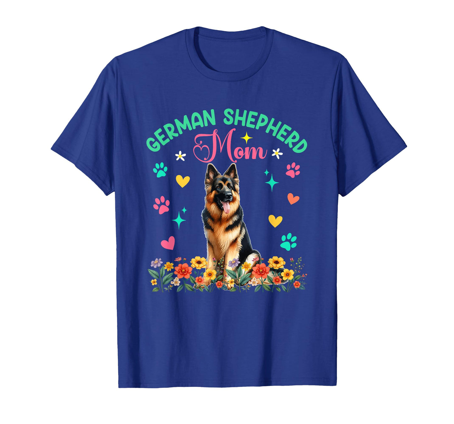 German Shepherd Mom Mother's Day Floral Cute Dog Owner Group T-Shirt