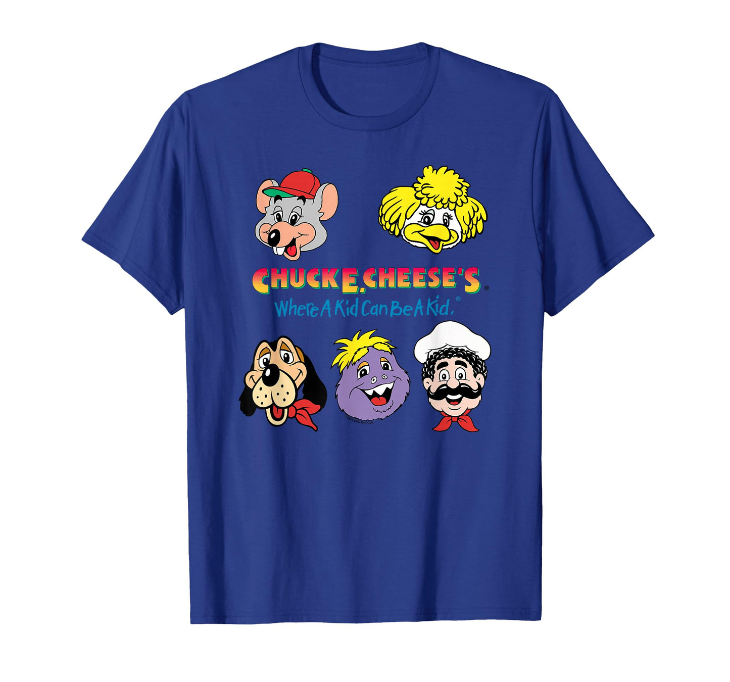 Chuck E. Cheese's Where A Kid Can Be A Kid Friendly Faces T-Shirt