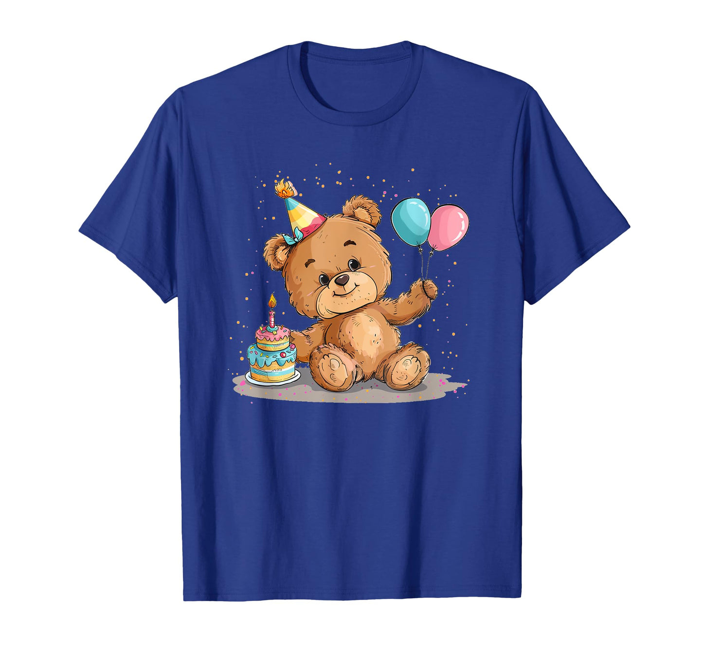 Pretty Teddy Bear with Party Hat and Birthday Balloons T-Shirt