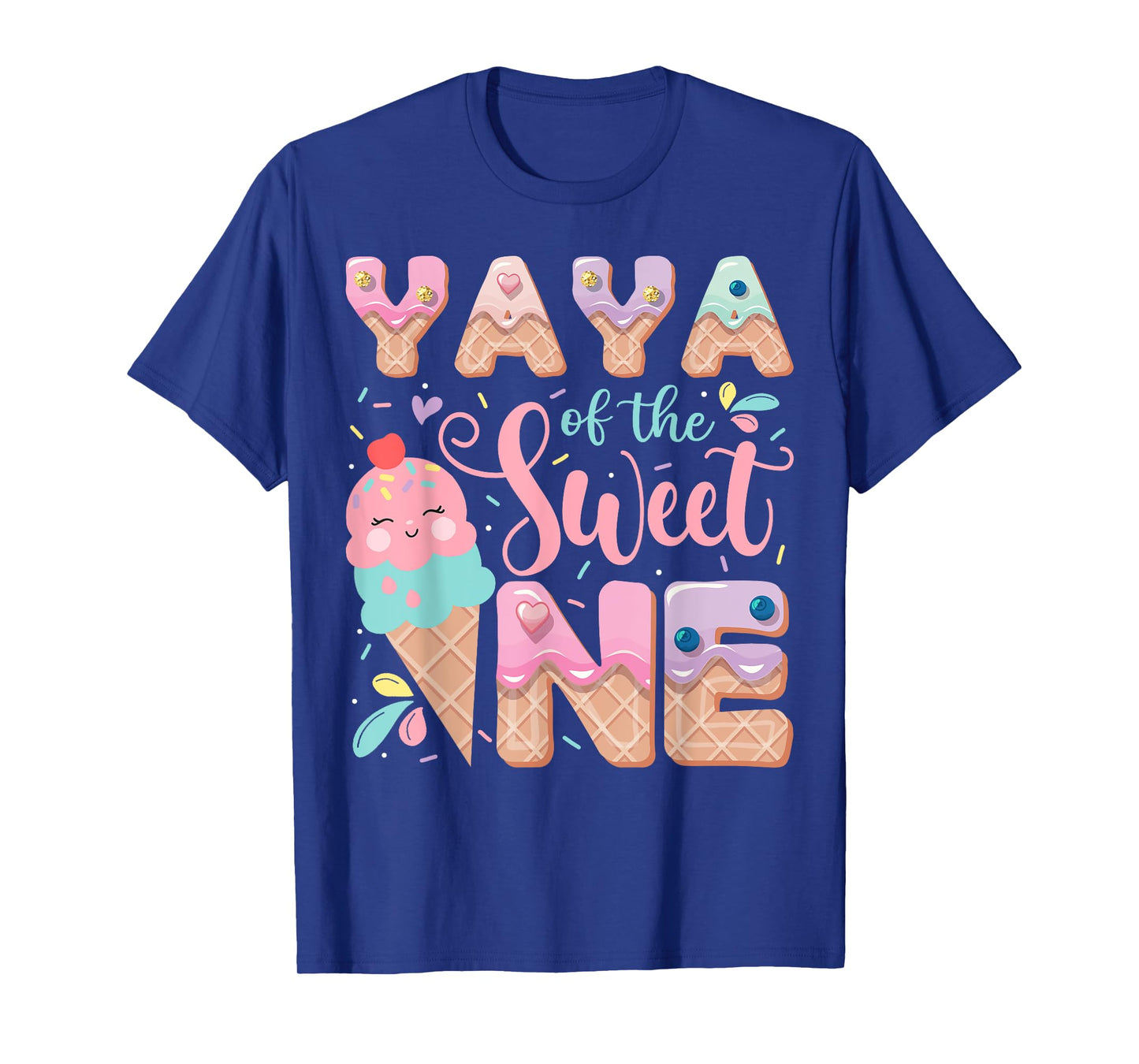 Yaya Of The Sweet One Ice Cream 1St Birthday Party T-Shirt