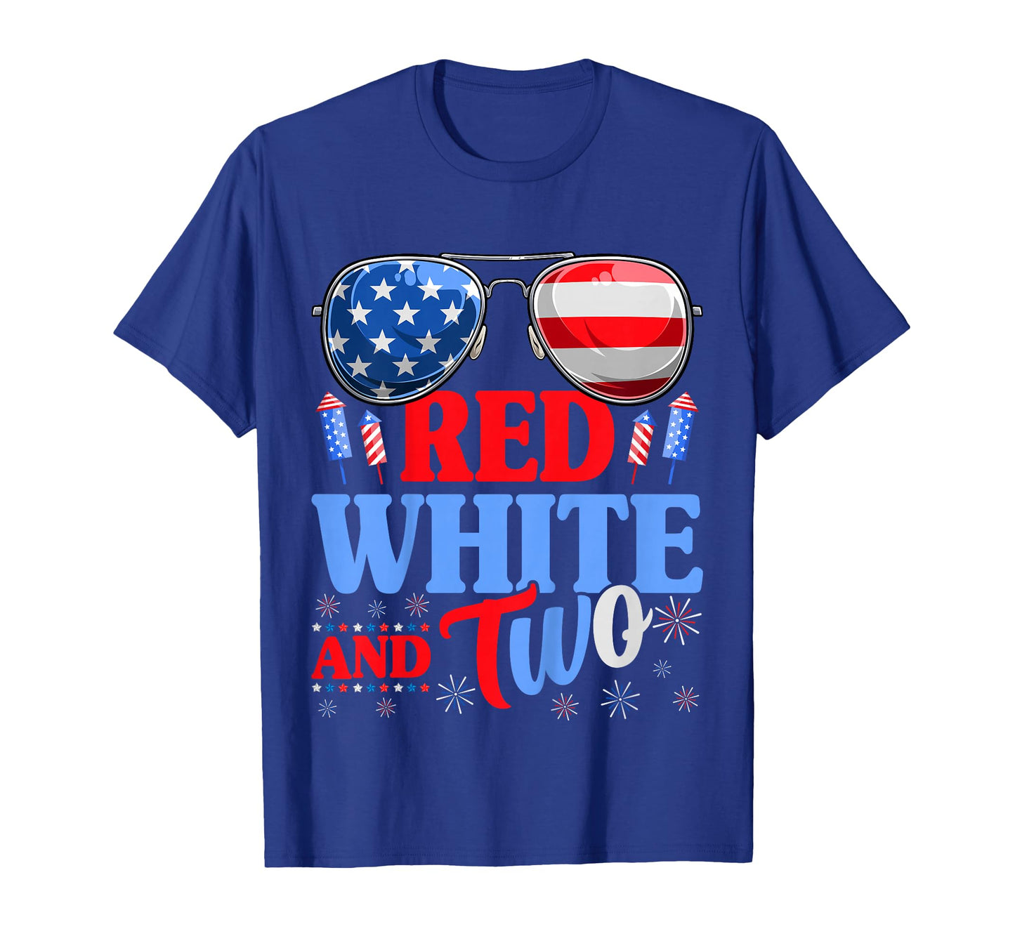 Kids Red White And Two 4th Of July 2nd Birthday Party Kids T-Shirt