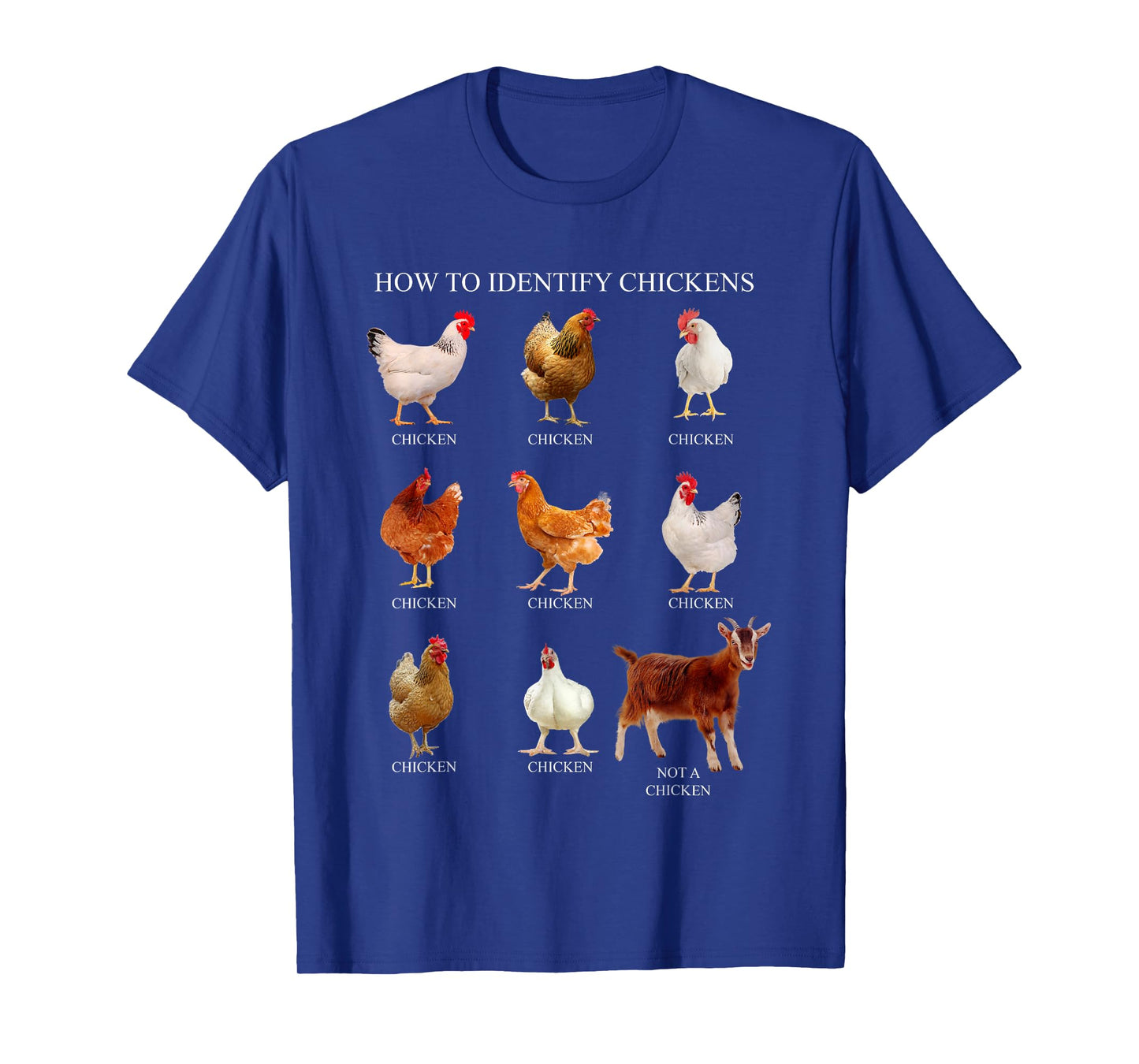 How To Identify Chickens Chicken Tees Unisex-Adults, Unisex-Kids Black T-Shirt Small