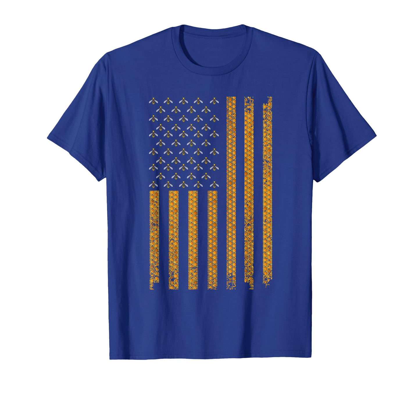 Cool Bee Keeper Art For Men Women US Flag Honey Beekeeping T-Shirt