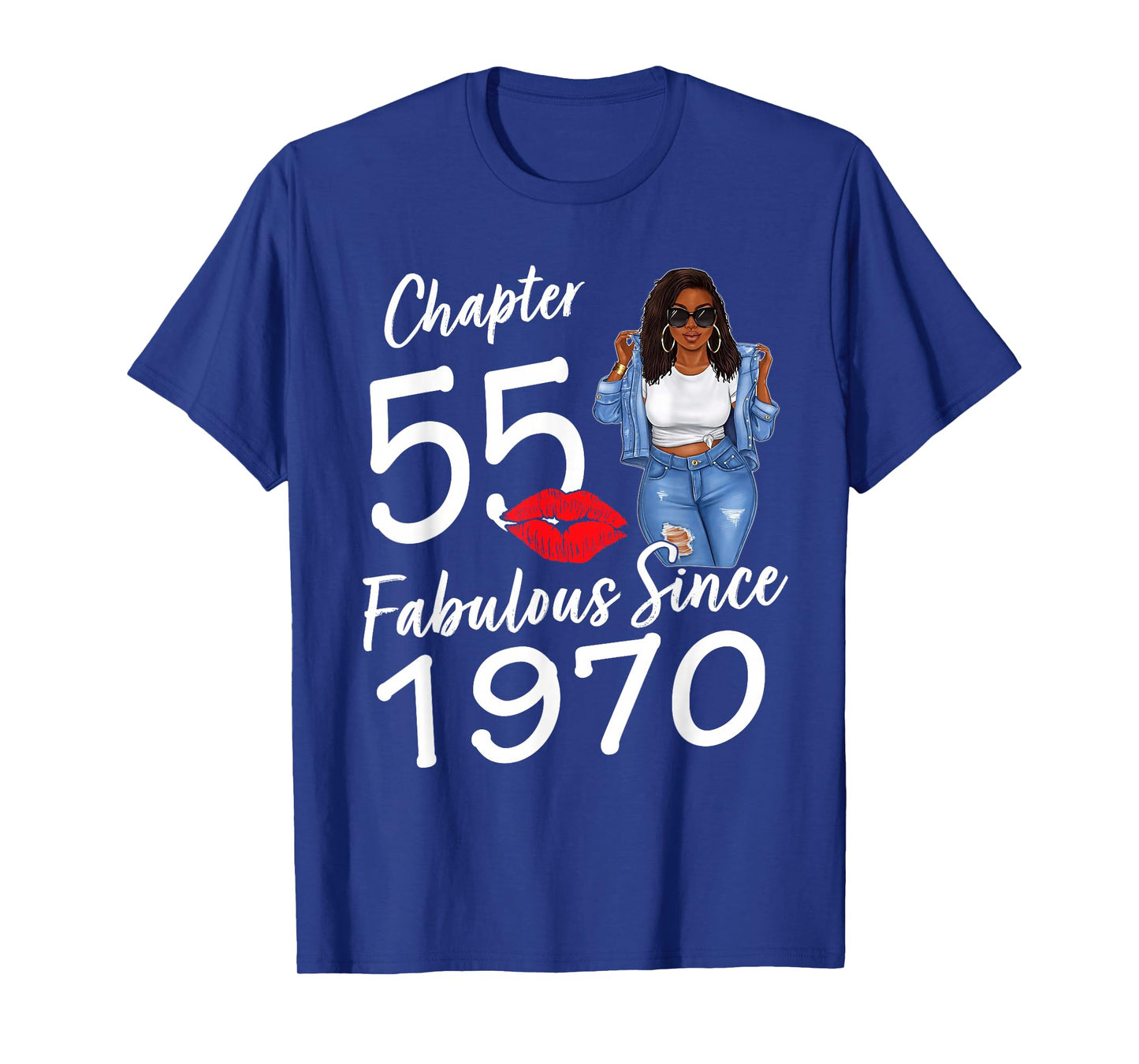 Chapter 55 Fabulous Since 1970 55 Year Old Bday Black Women T-Shirt