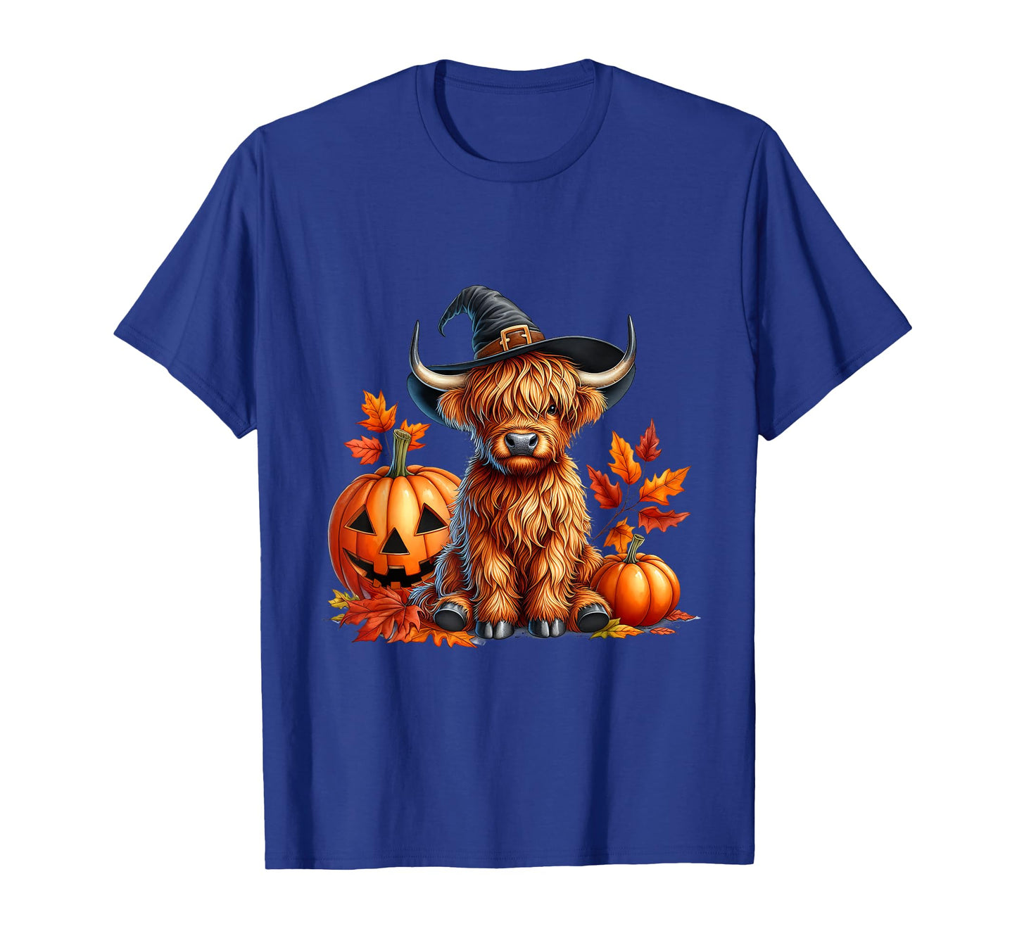 Witchy Cow Halloween Highland Cow Spooky Season Fall Autumn T-Shirt