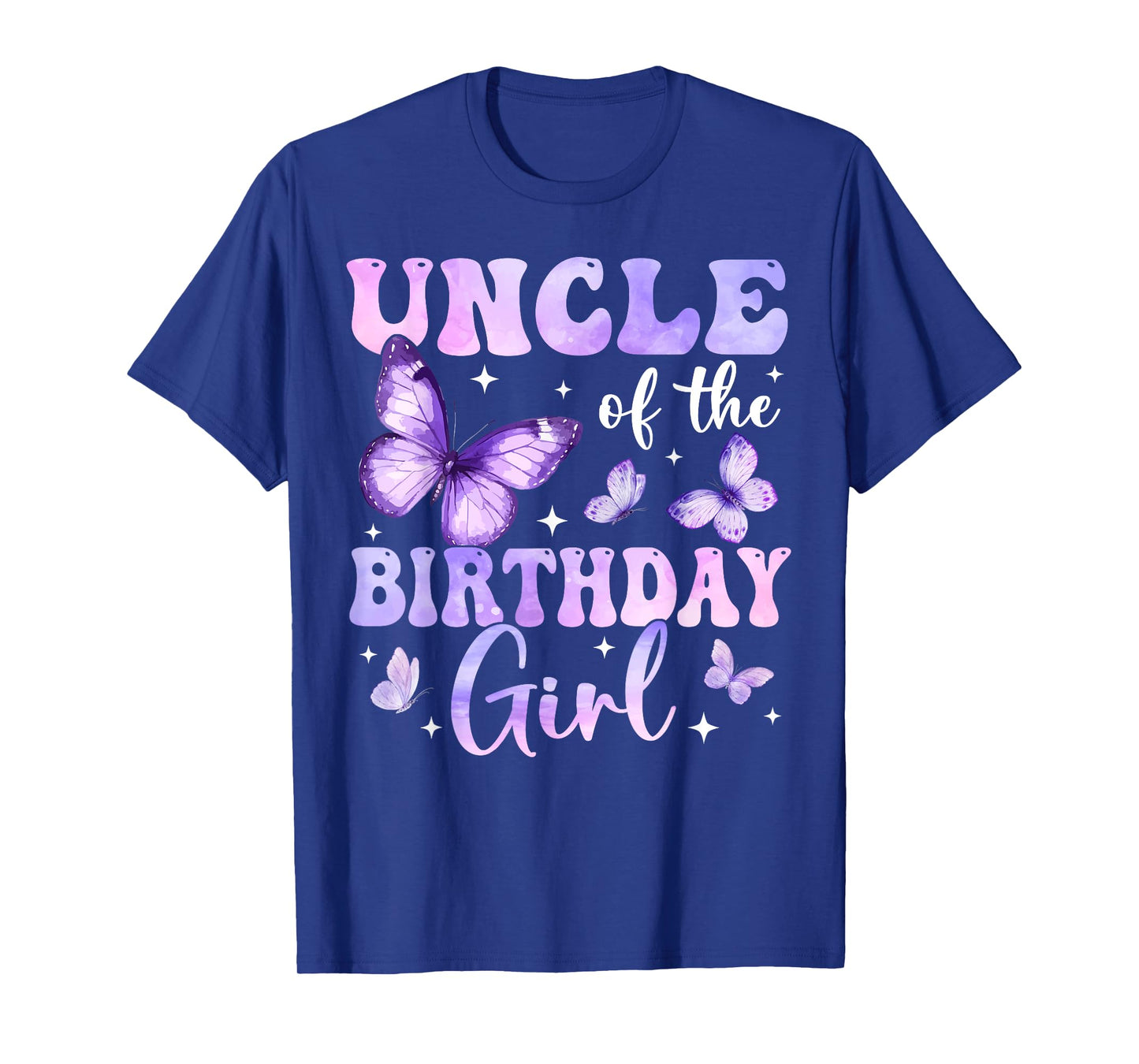 Uncle of The Birthday Girl Butterfly Family Matching T-Shirt