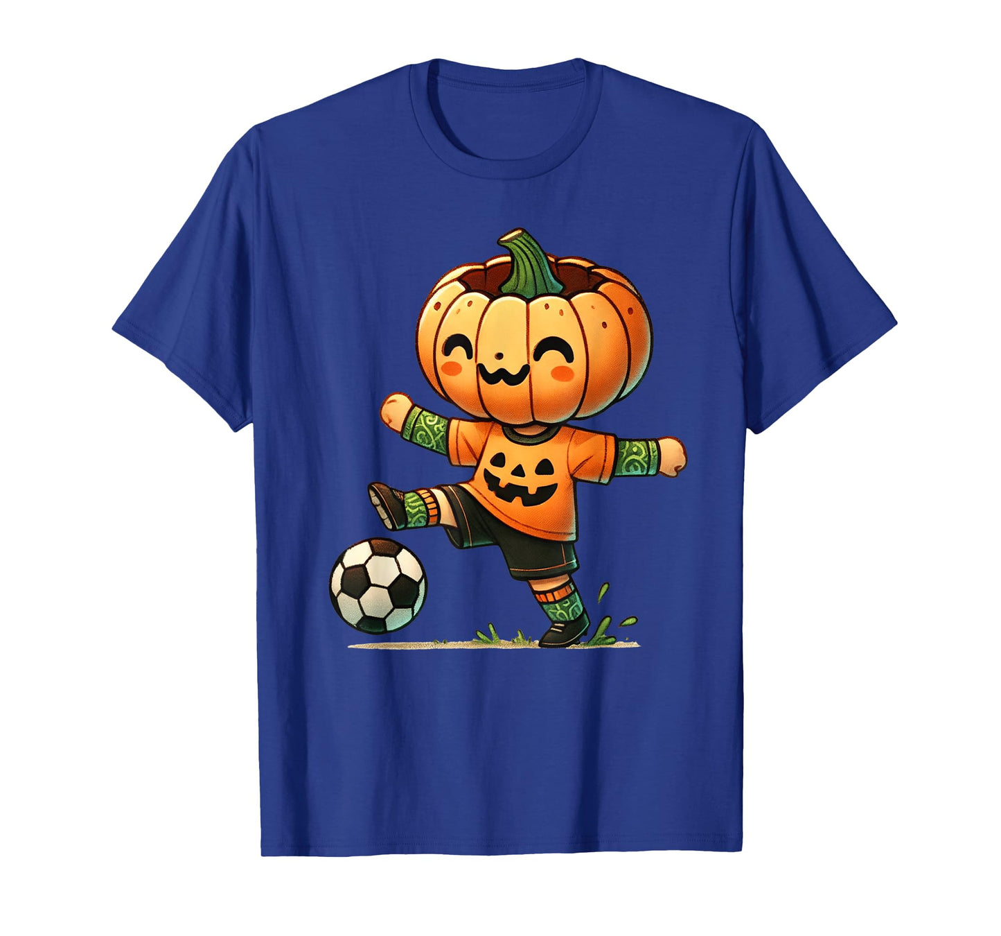 Pumpkin Face Soccer Halloween Costume Boys Kids Toddler T-Shirt