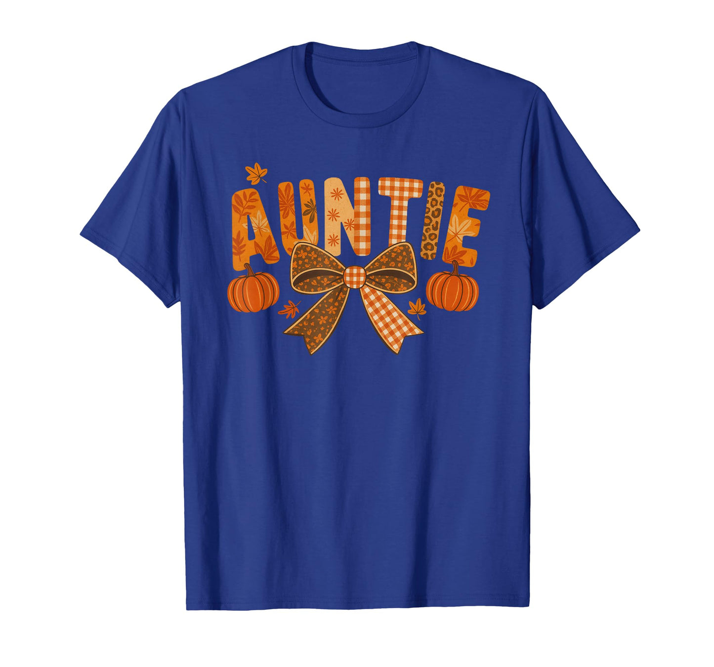 Auntie Pumpkin Fall Coquette Bow Thanksgiving Aunt Women T-Shirt