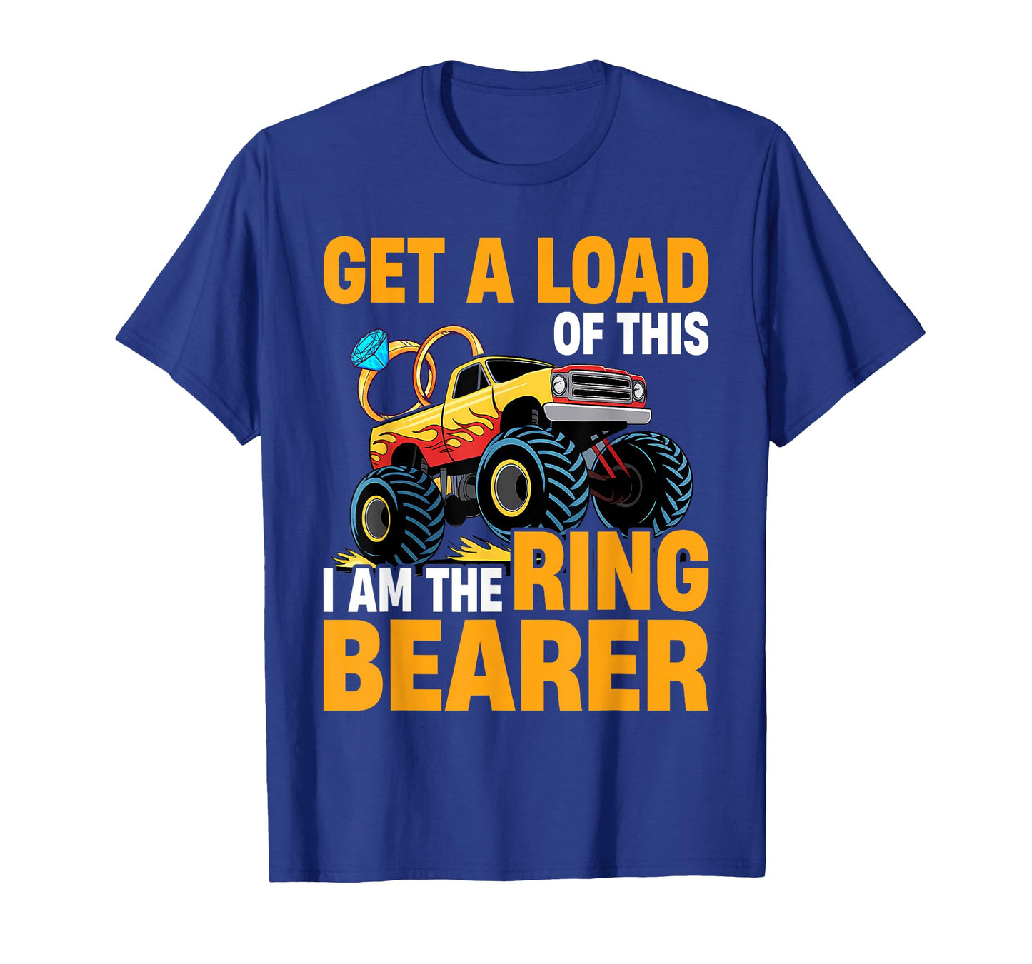 Wedding Iam The Ring Bearer Funny Monster Truck Boys T-Shirt