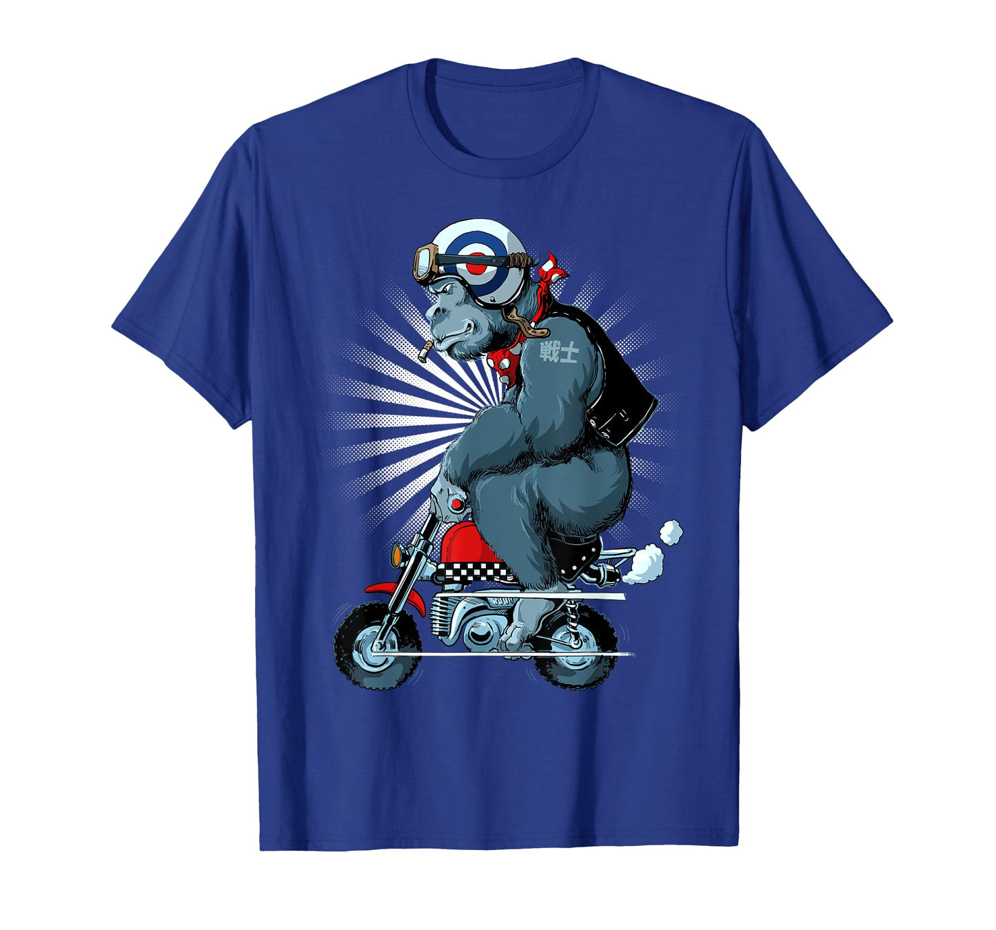 Monkey Bike Gorilla Cartoon Motorbike Design T-Shirt