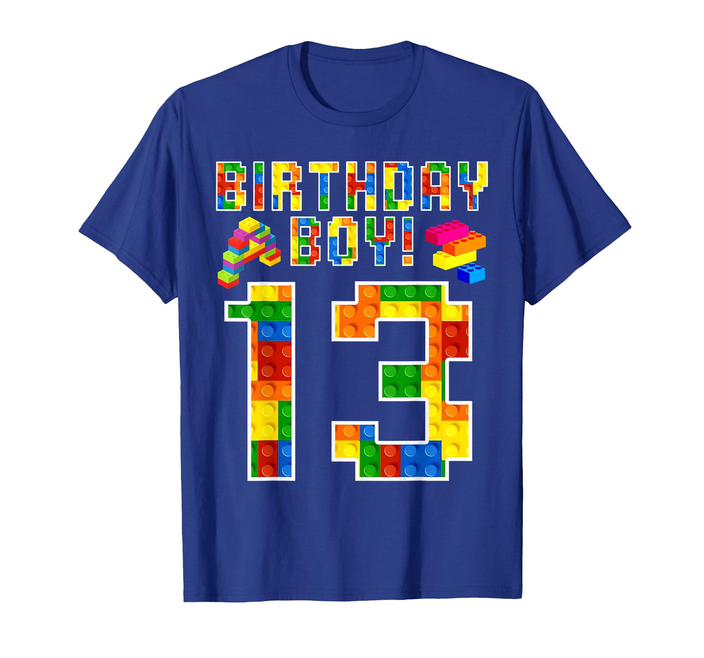Perfect 13th Birthday 13 Years Old Block Building Boy Kids T-Shirt