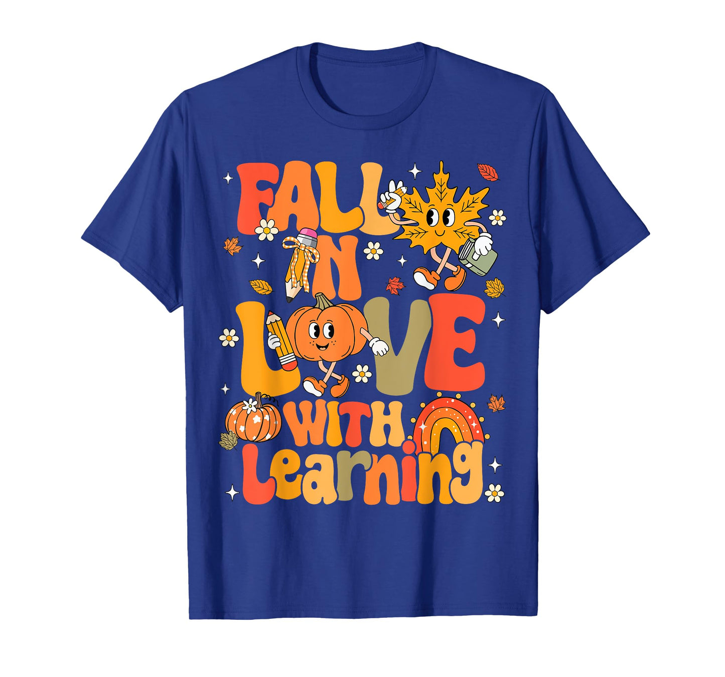 Fall In Love With Learning Autumn Thanksgiving Pumpkin Kids T-Shirt
