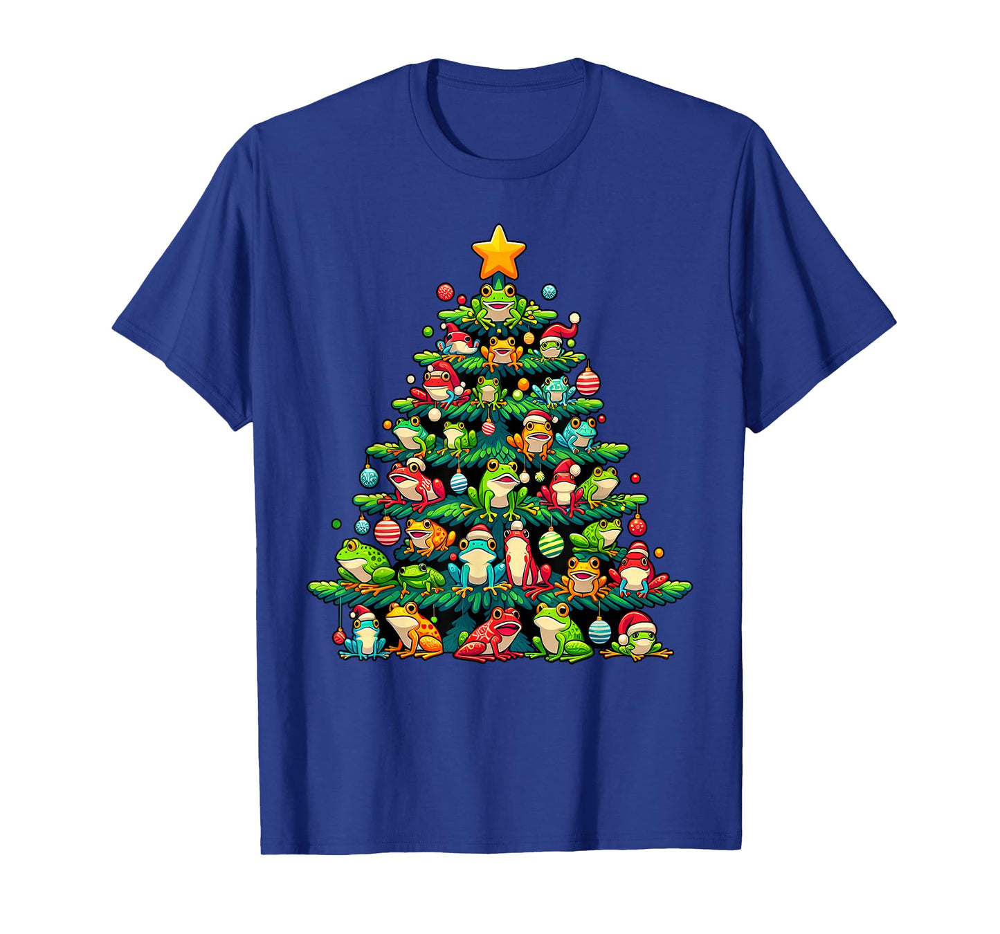 Cute Frog Christmas Tree Funny Xmas Frog Lover Men Women T-Shirt