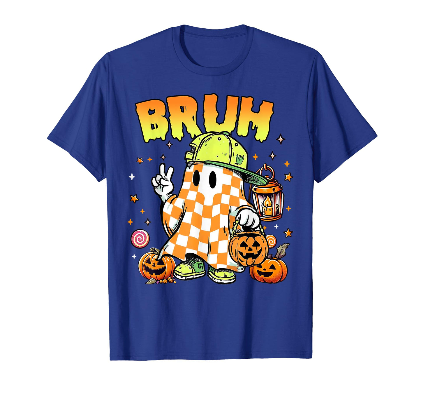 Bruh Ghost Halloween Cute Ghost Trick Or Treat Candy Kids T-Shirt