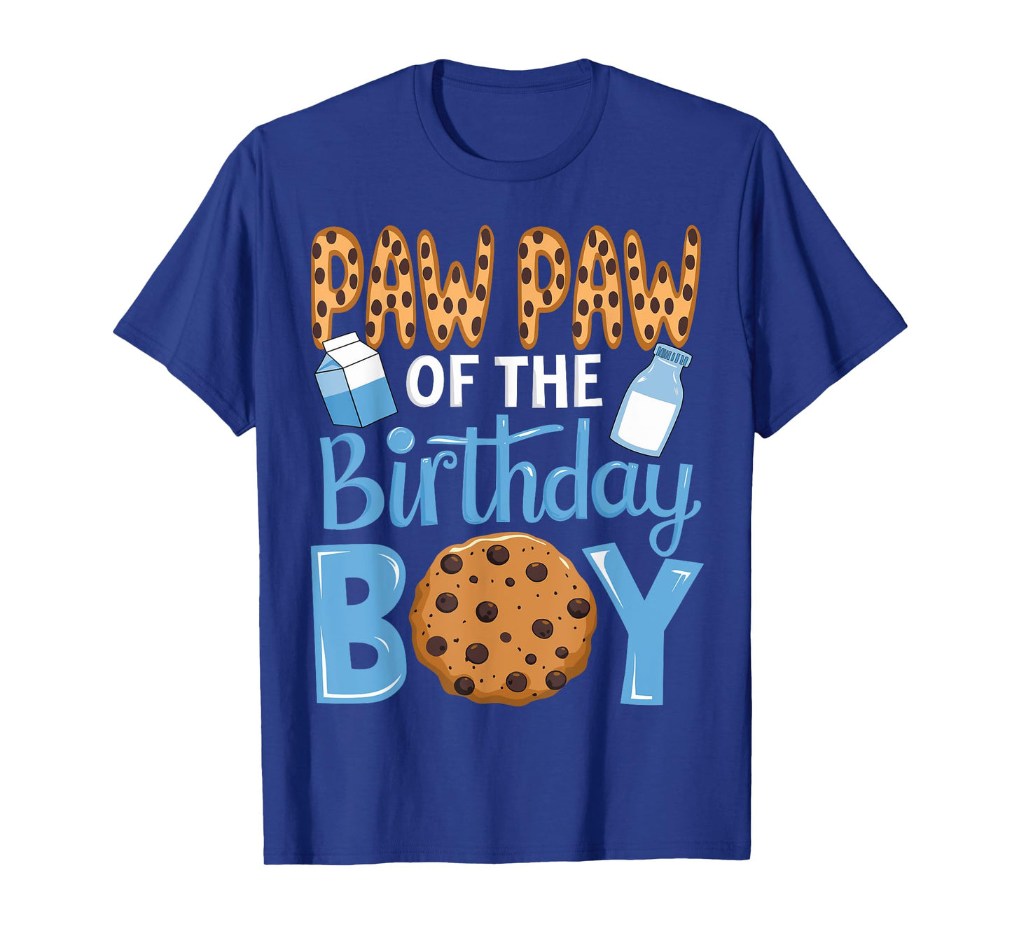 Paw Paw of The Birthday Boy Milk and Cookie Grandpa 1st Bday T-Shirt
