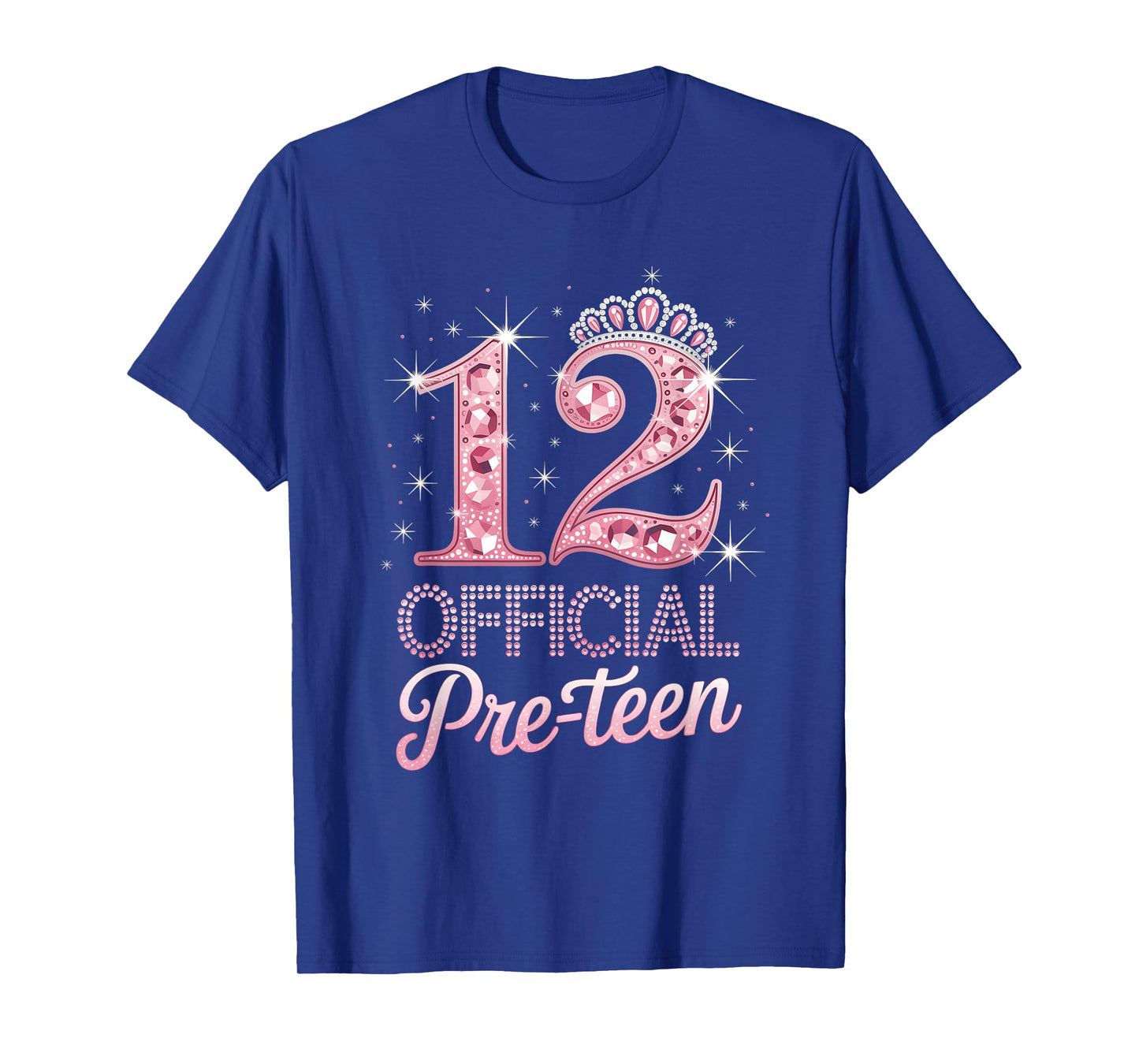 12 Official Pre-Teen Pink Crown Happy 12th Birthday For Girl T-Shirt