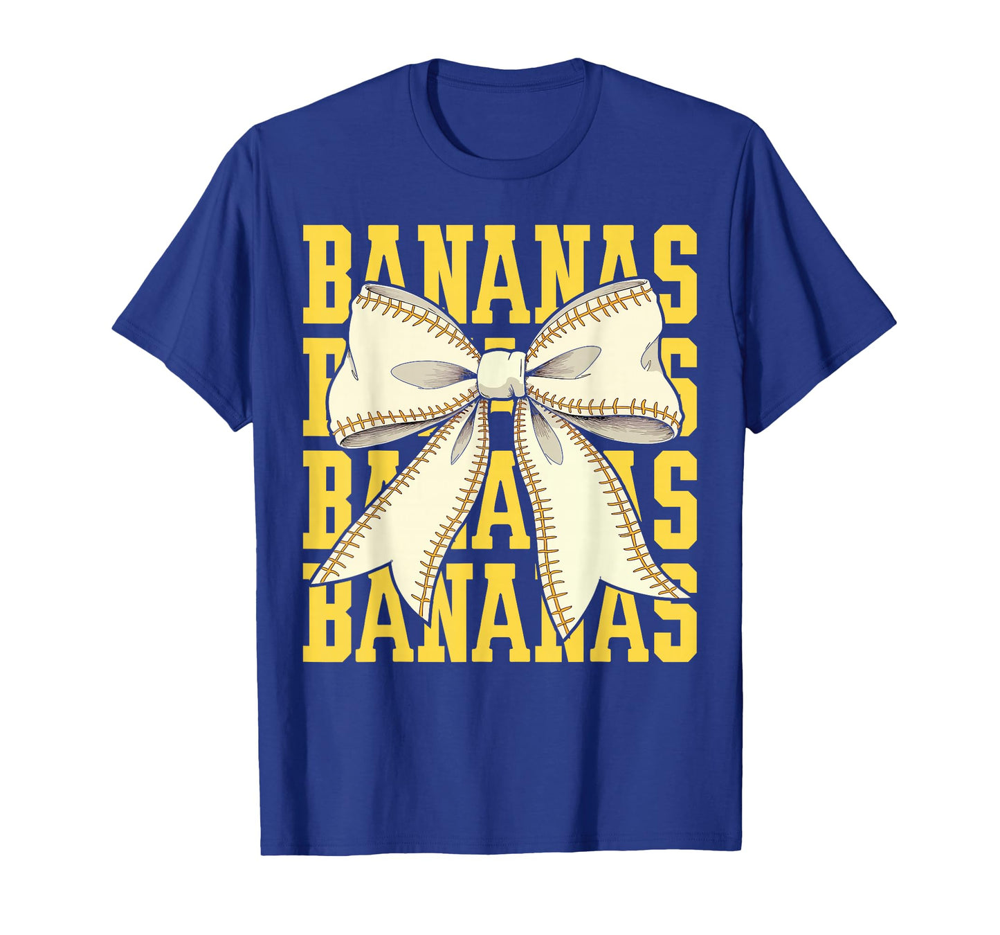 Retro Bananas Last Name Coquette Bow Men Women Kids T-Shirt