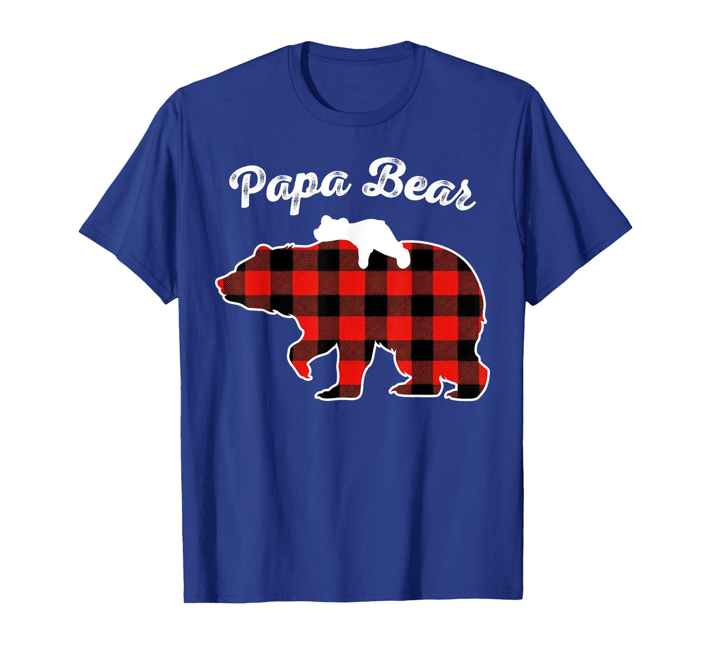 Papa Bear Flannel Red Plaid Pajama Family Matching XMAS T-Shirt