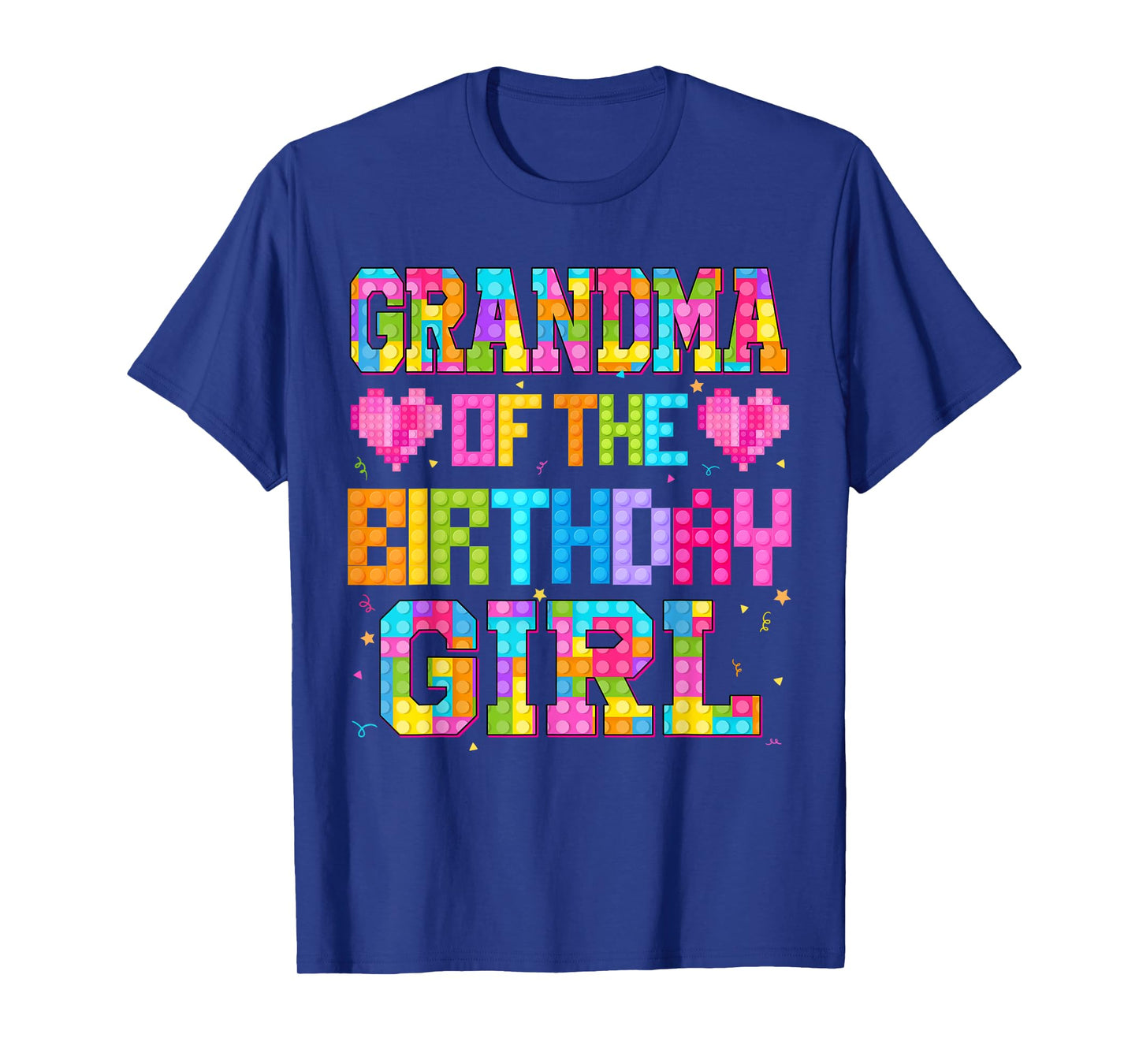 Grandma Of The Birthday Girl Build Brick Family Matching T-Shirt