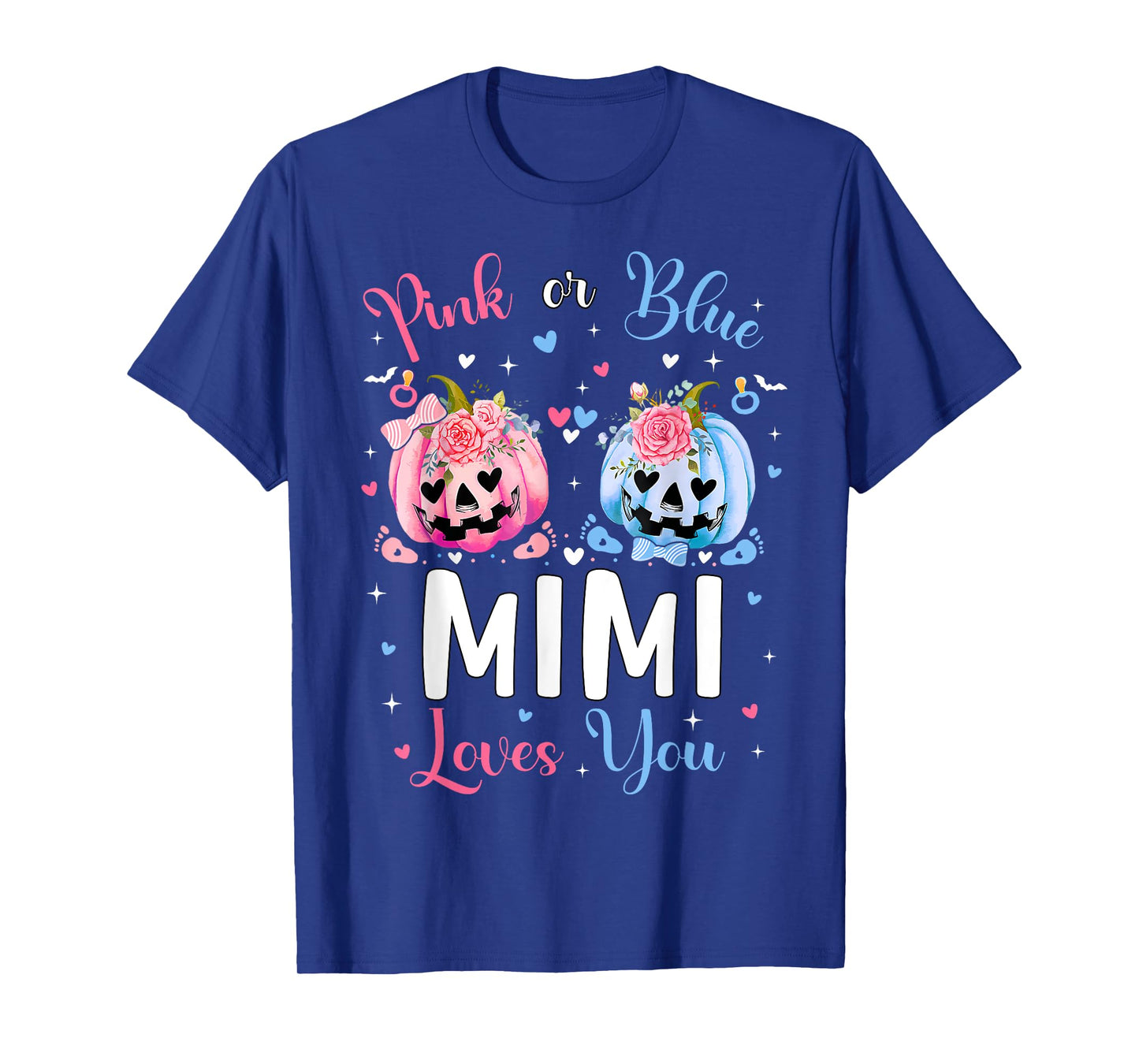 Pink or Blue Mimi Loves You Pumpkin Gender Reveal Party T-Shirt