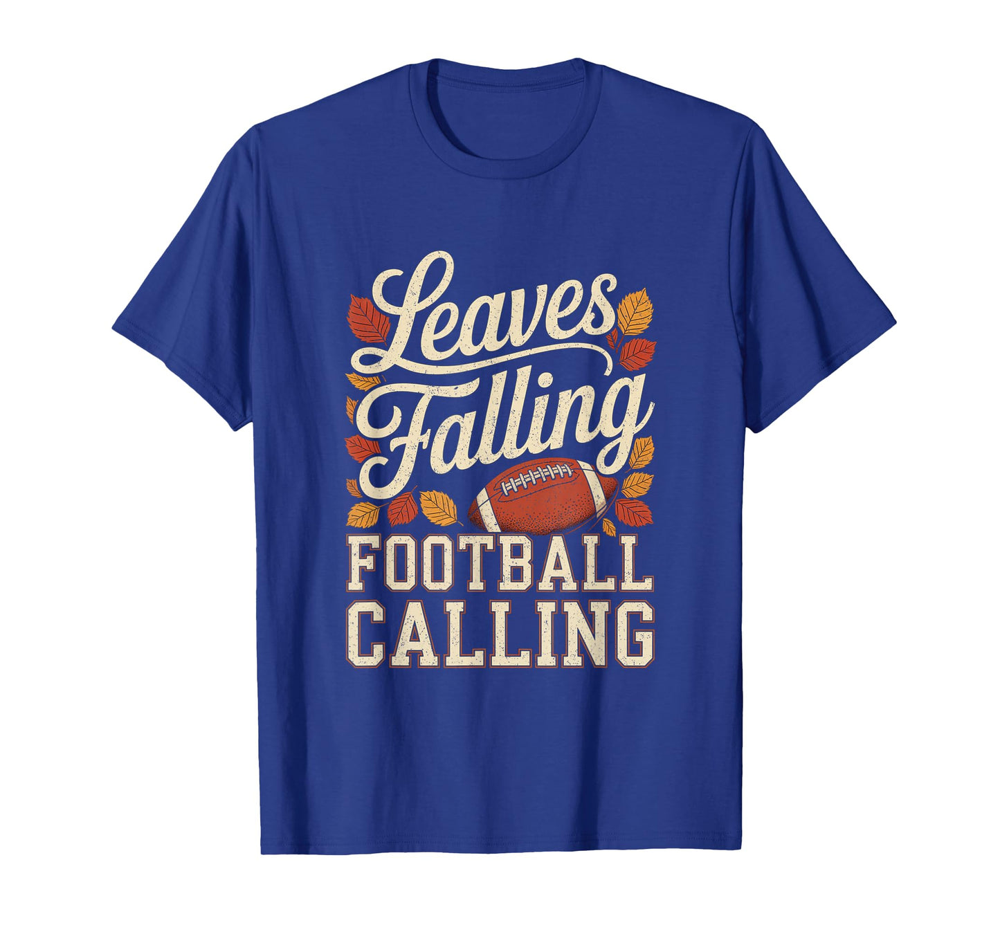 Leaves Falling Football Calling Funny Mom Fall Season Women T-Shirt