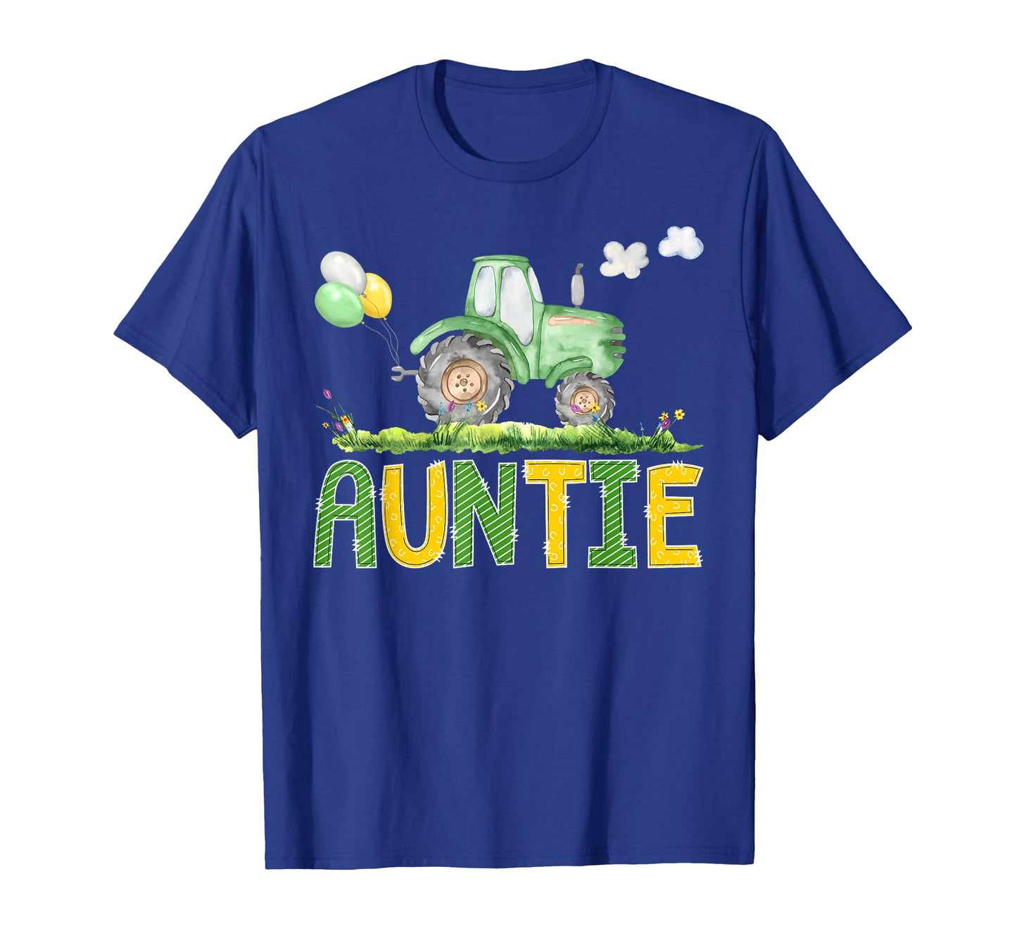 Funny Auntie Birthday Boy Tractor Farm Truck Matching T-Shirt