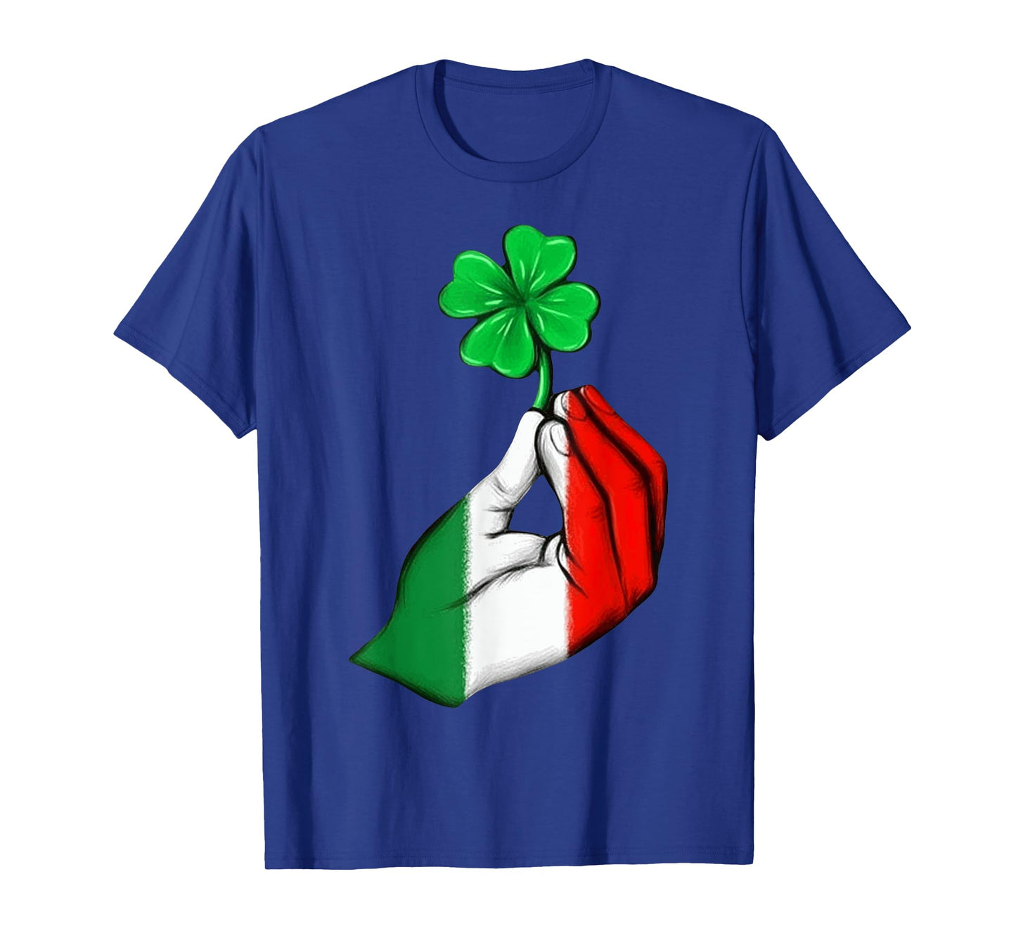 Pinched Hand Clover Italian Flag St. Patrick'S Day Shamrock T-Shirt