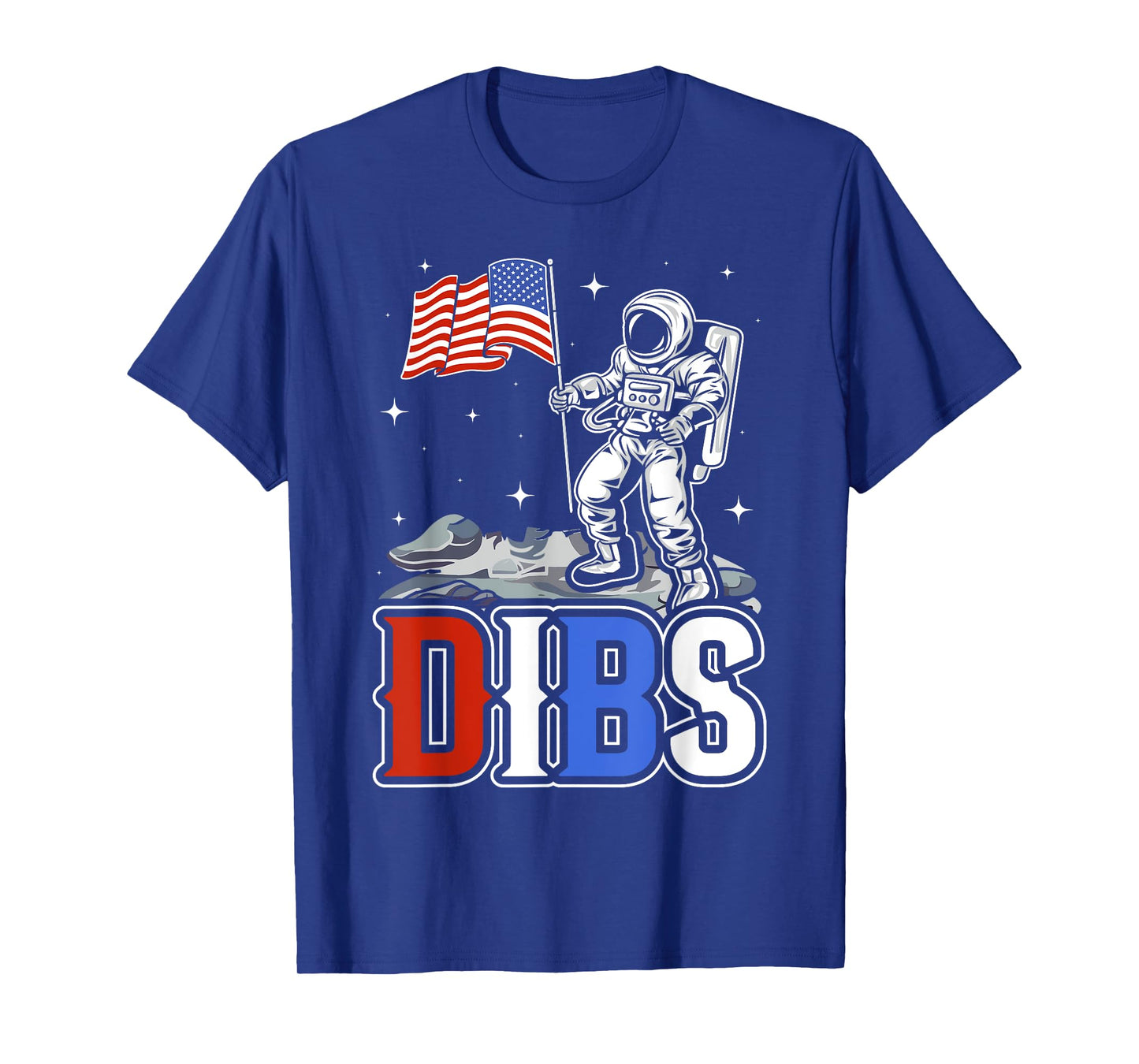 American Flag Astronaut Moon Dibs Red White Blue 4th of July T-Shirt